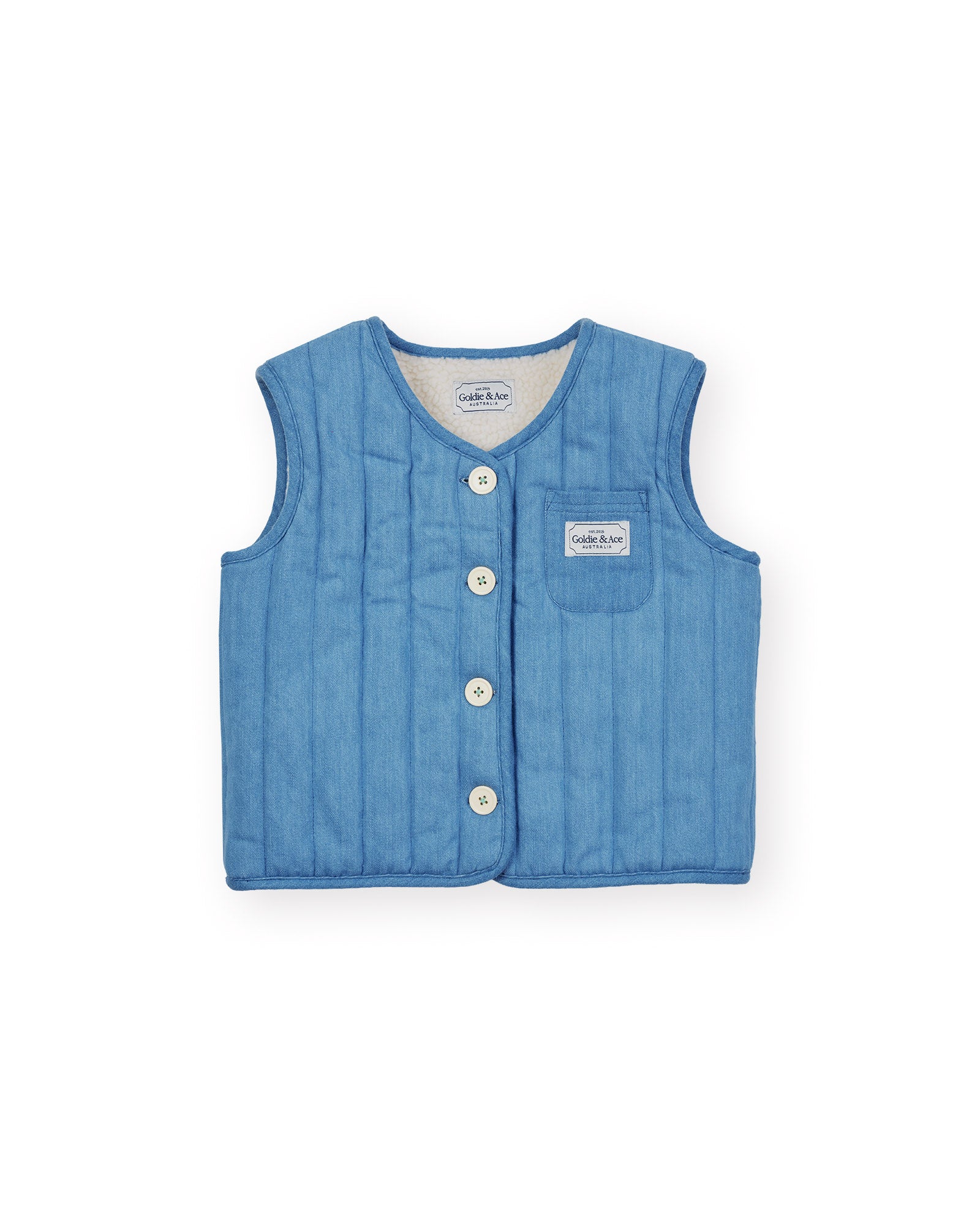 Goldie + Ace - Reversible Chambray Button Vest