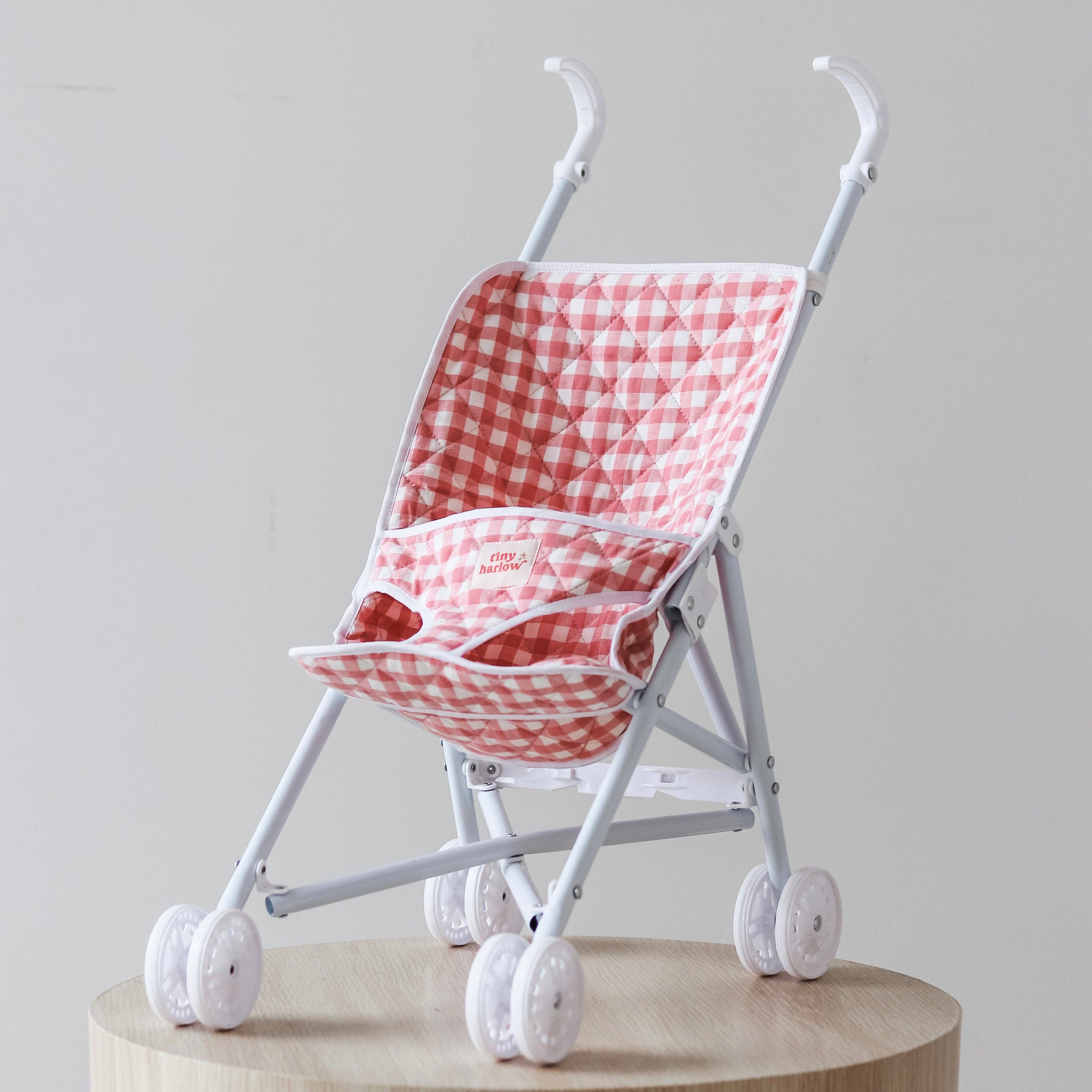 Tiny Harlow - Folding Dolls Stroller Pink Gingham
