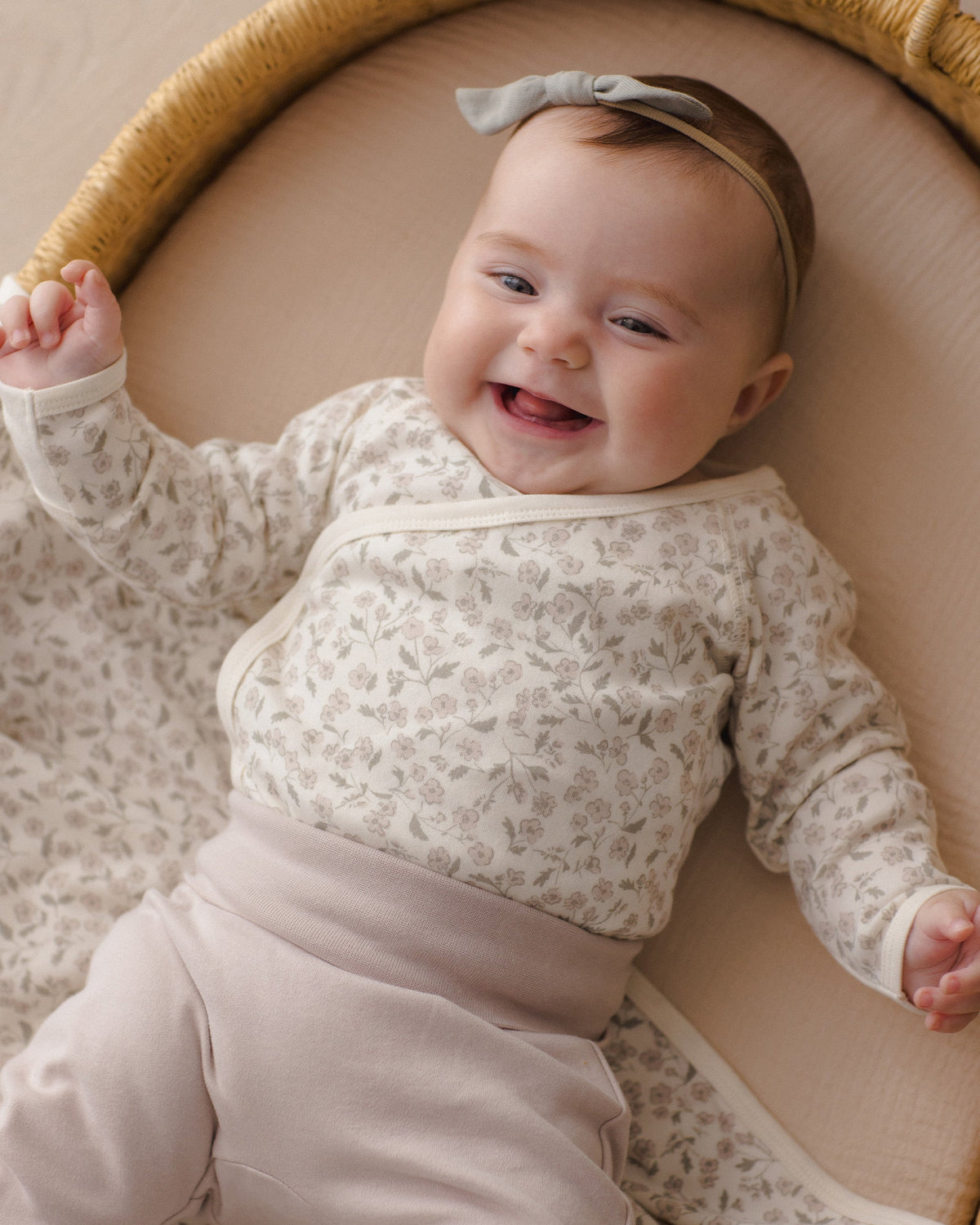 Quincy Mae Side Snap Bodysuit + Pant Set Floret