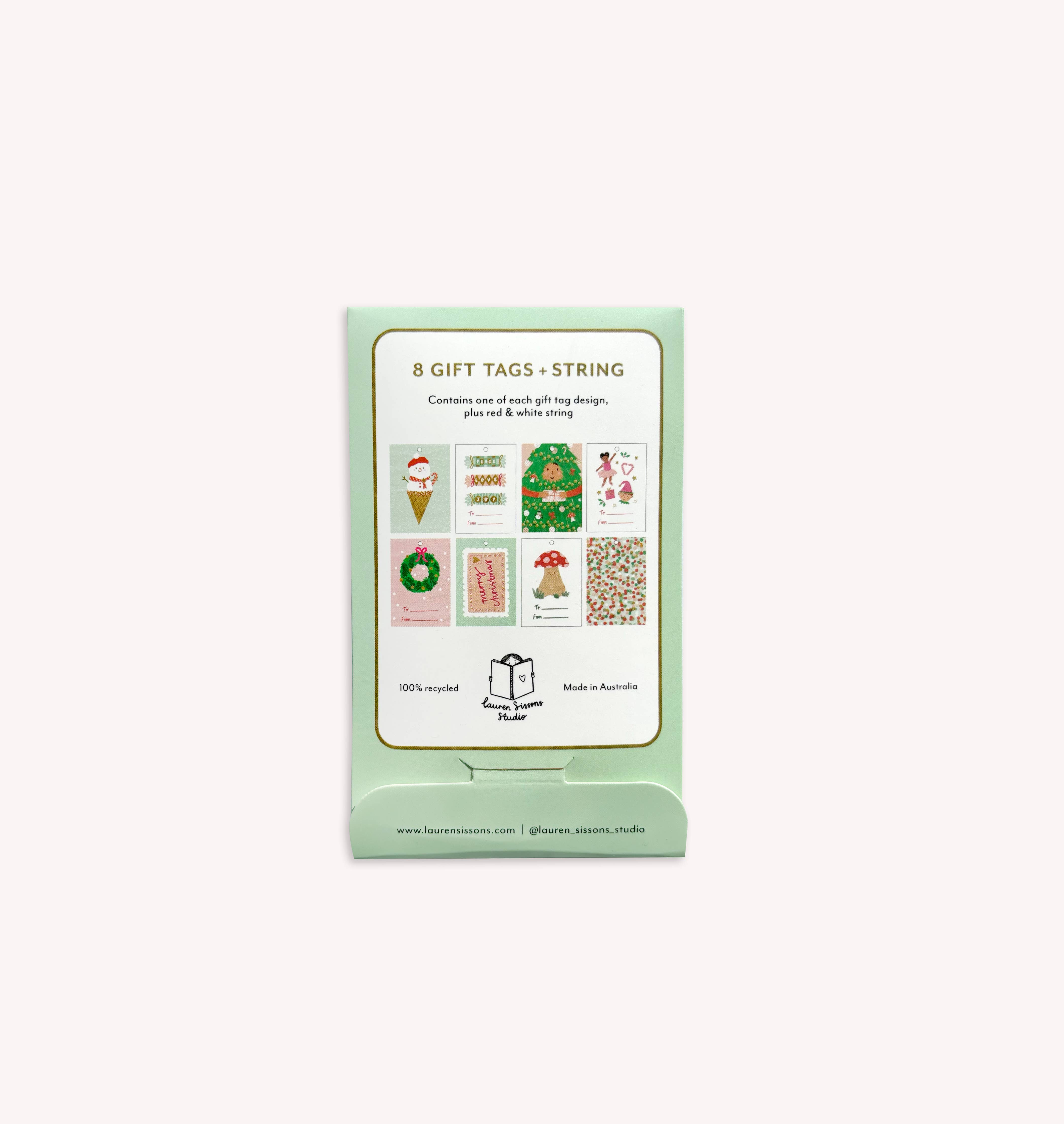 Lauren Sissons Studio - Festive Gift Tag Set (Pack of 8 With String)