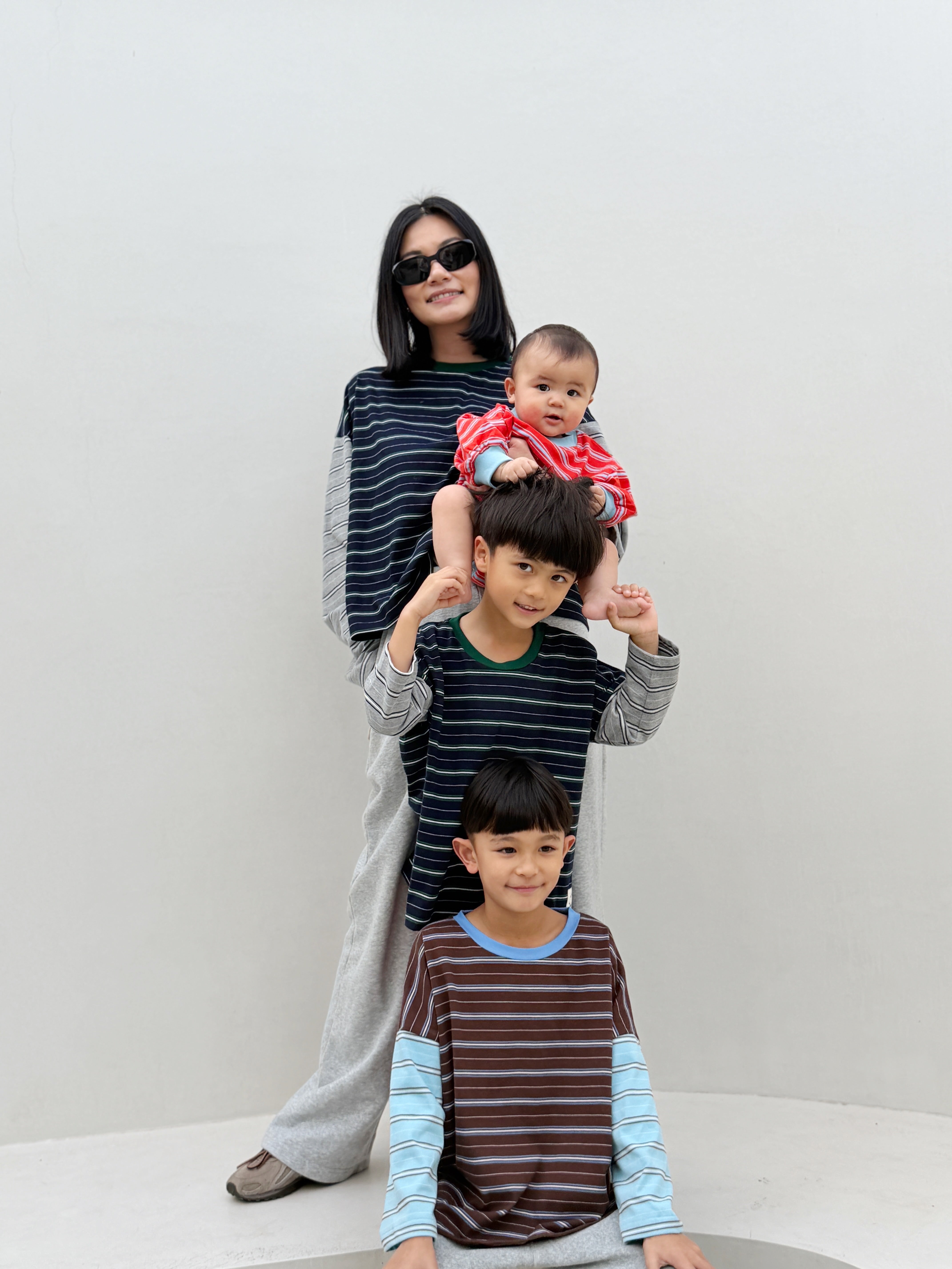Tiny Trove - Rowan Stripe Cotton Long Sleeve Tee Cocoa/Blue