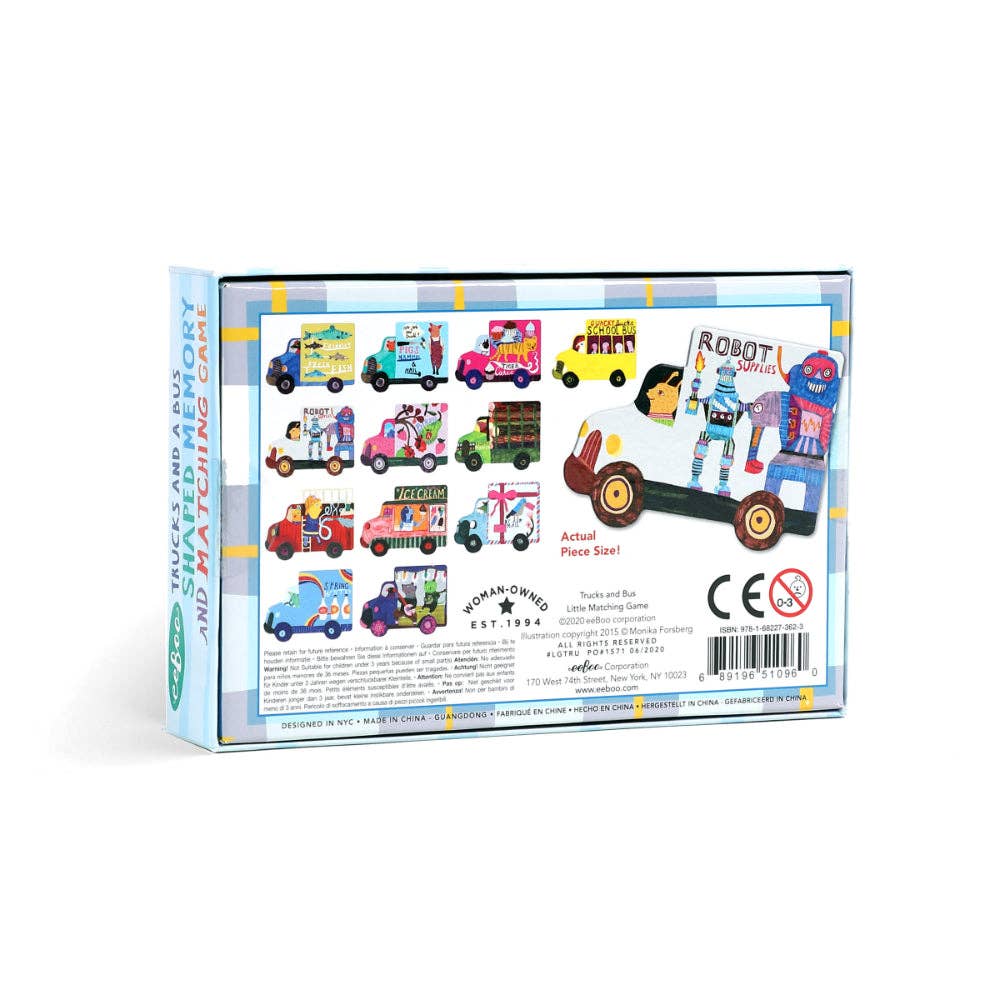 eeBoo - Memory & Matching Game Trucks & Bus