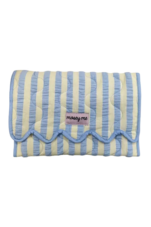 Mosey Me Butter Blue Seersucker Change Mat