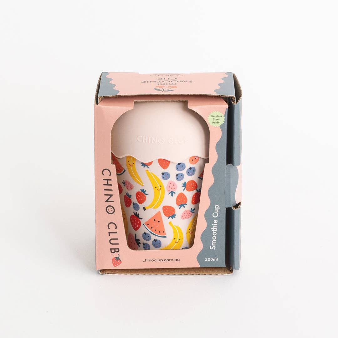 Chino Club - Pink Fruits Mini Smoothie Cup & Straw 200ml