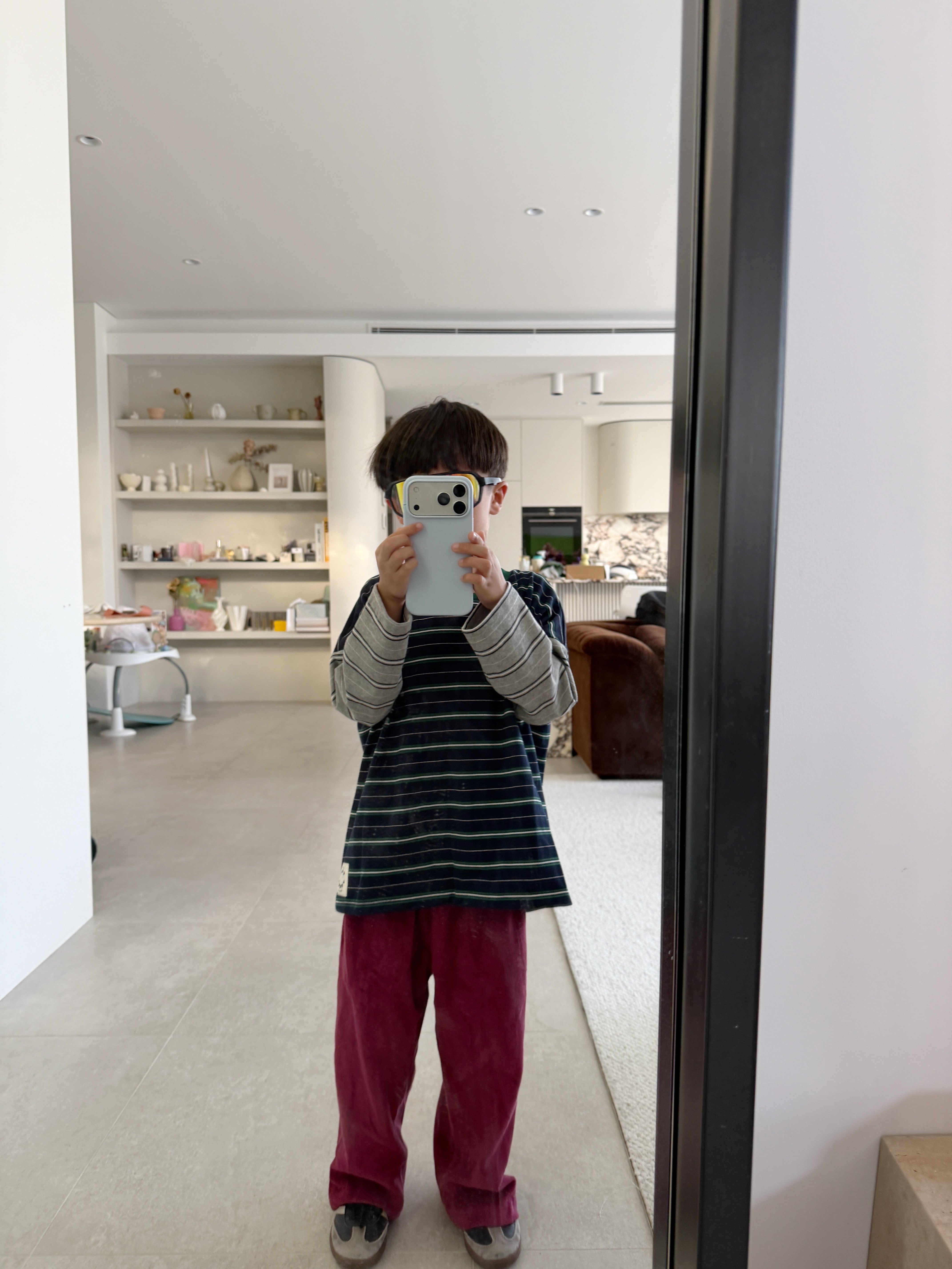 Tiny Trove - Rowan Stripe Cotton Long Sleeve Tee Navy/Grey