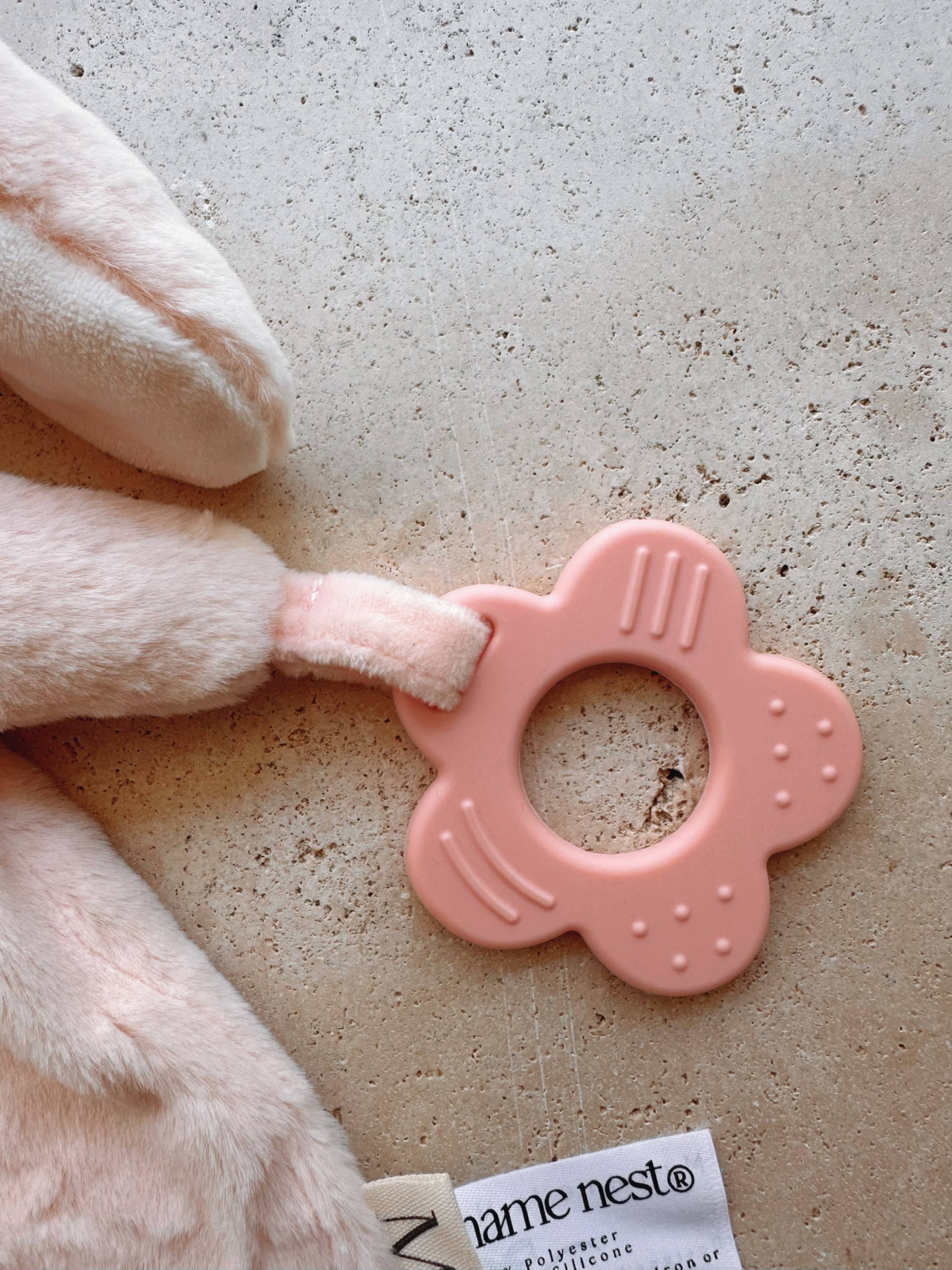 The Name Nest - Marnie Bunny Comforter and Teether Pink