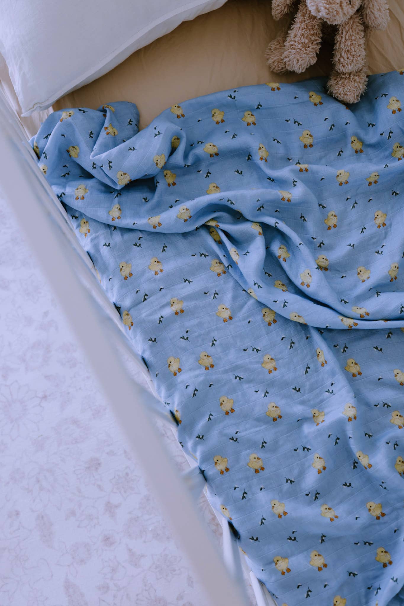 The Name Nest- Spring Duckling Baby Swaddle Wrap