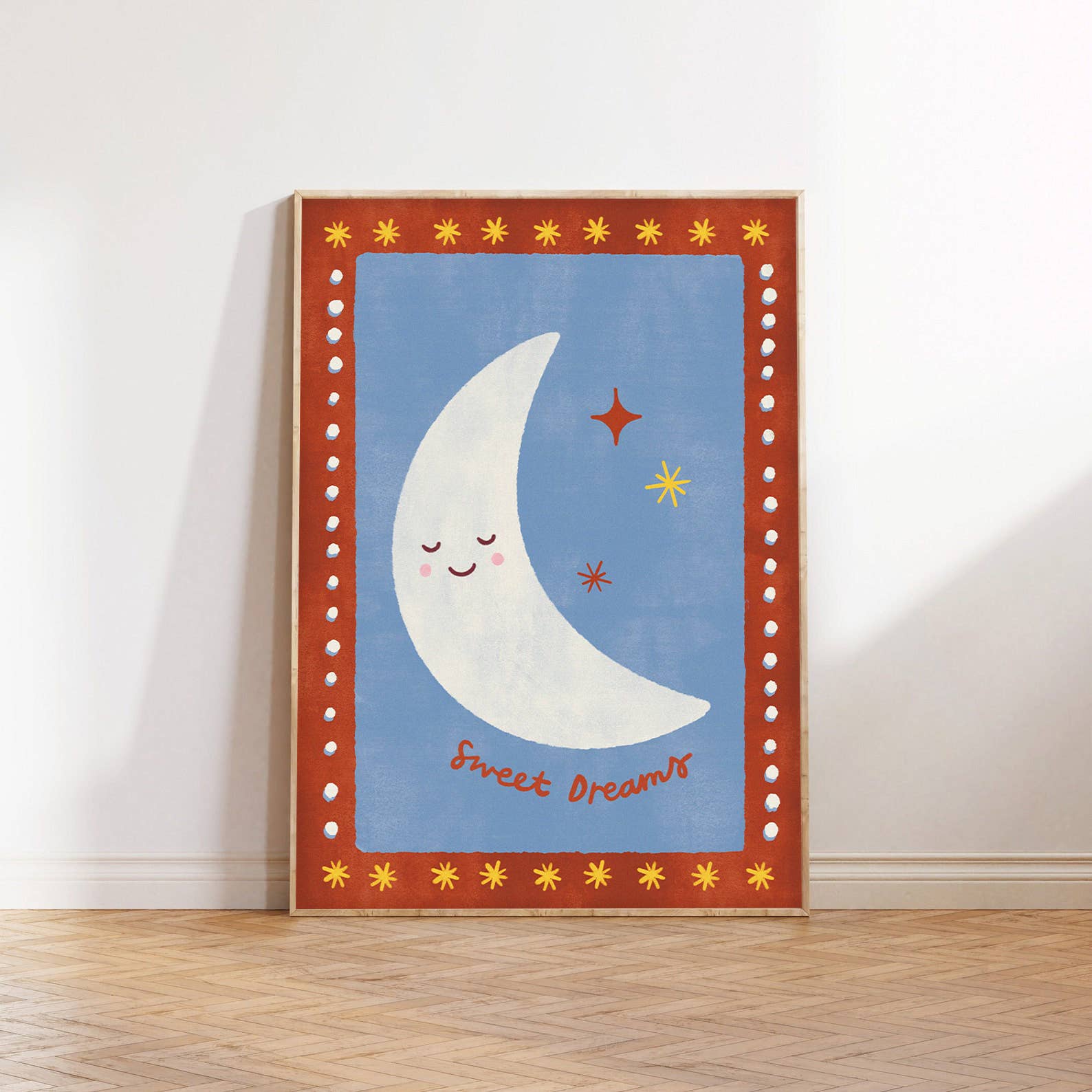 Lauren Sissons Studio - Sweet Dreams Moon A4 Wall Art Print