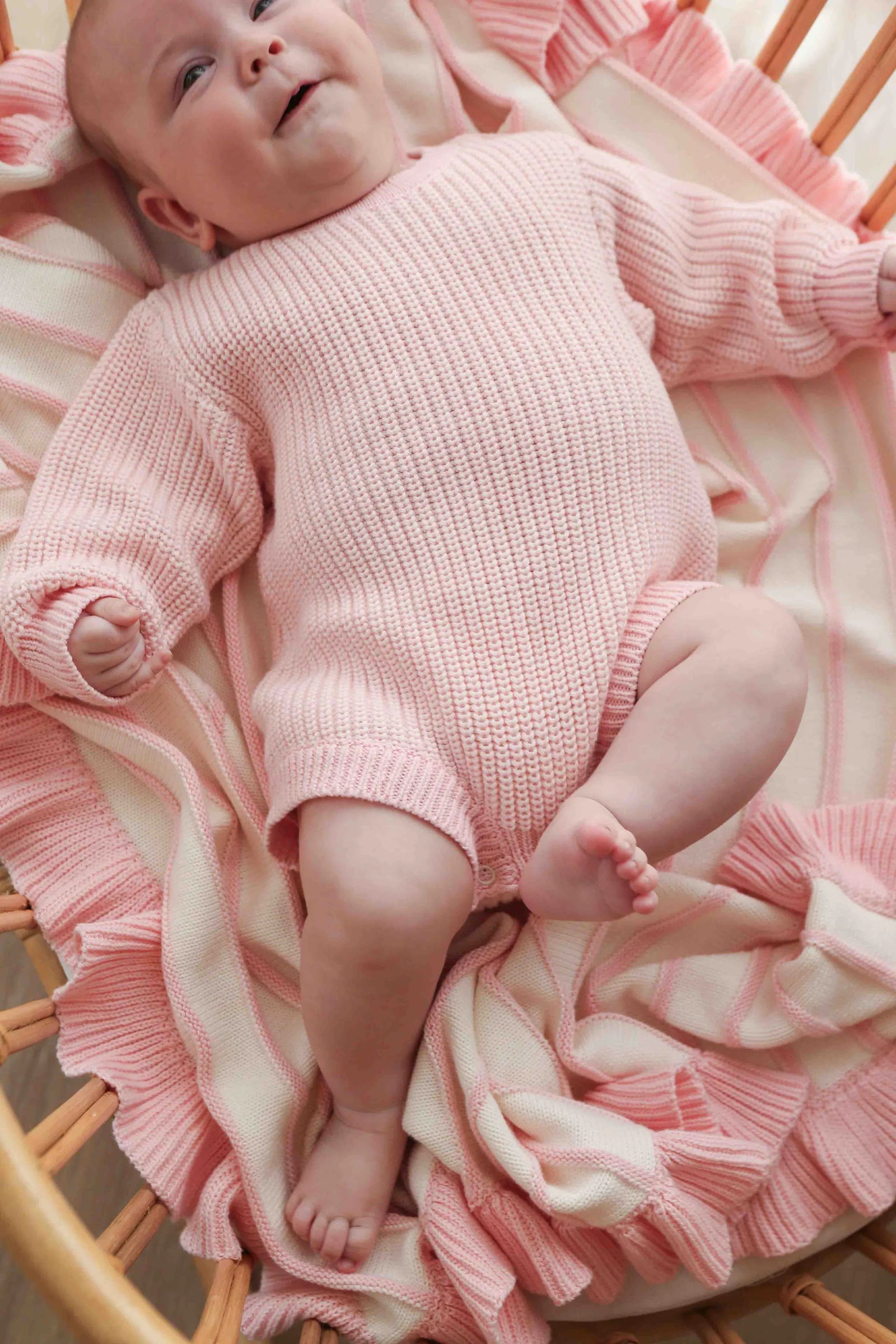 Freckles the Label - Chunky Long Sleeve Romper Sweetpea