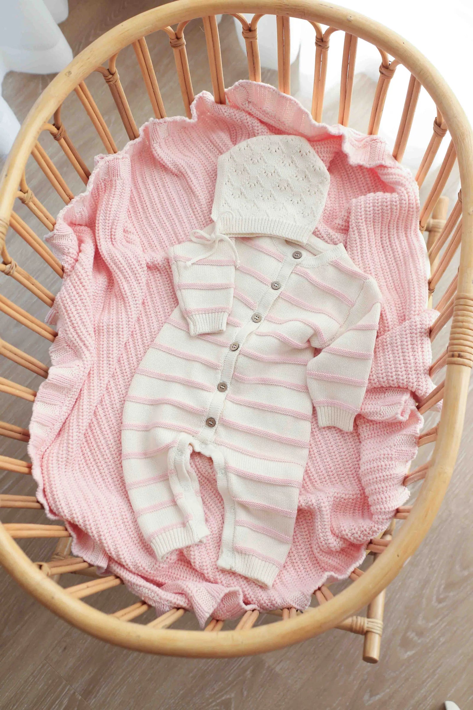 Freckles the Label - Chunky Knit Blanket Sweetpea