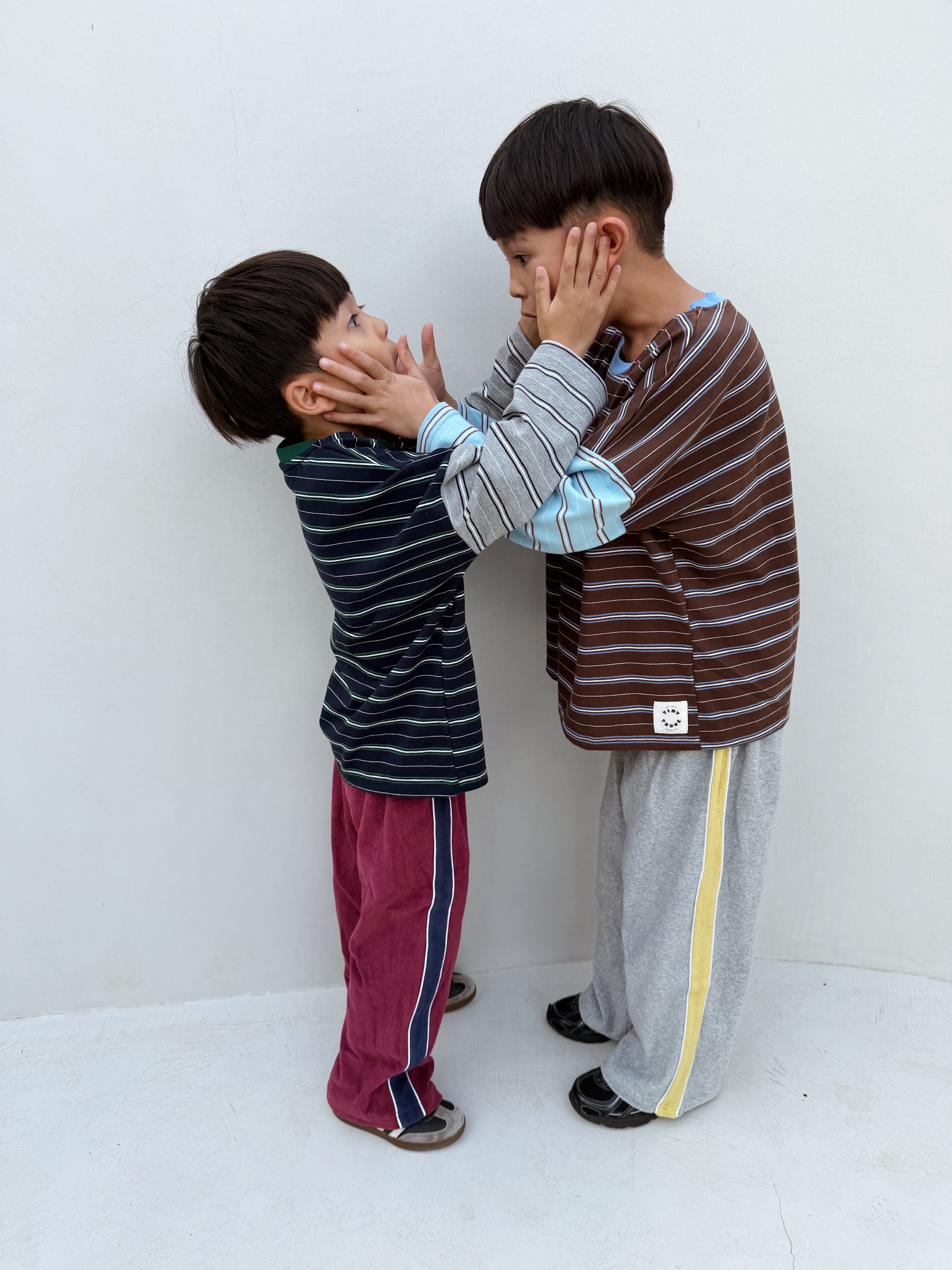 Tiny Trove - Rowan Stripe Cotton Long Sleeve Tee Cocoa/Blue