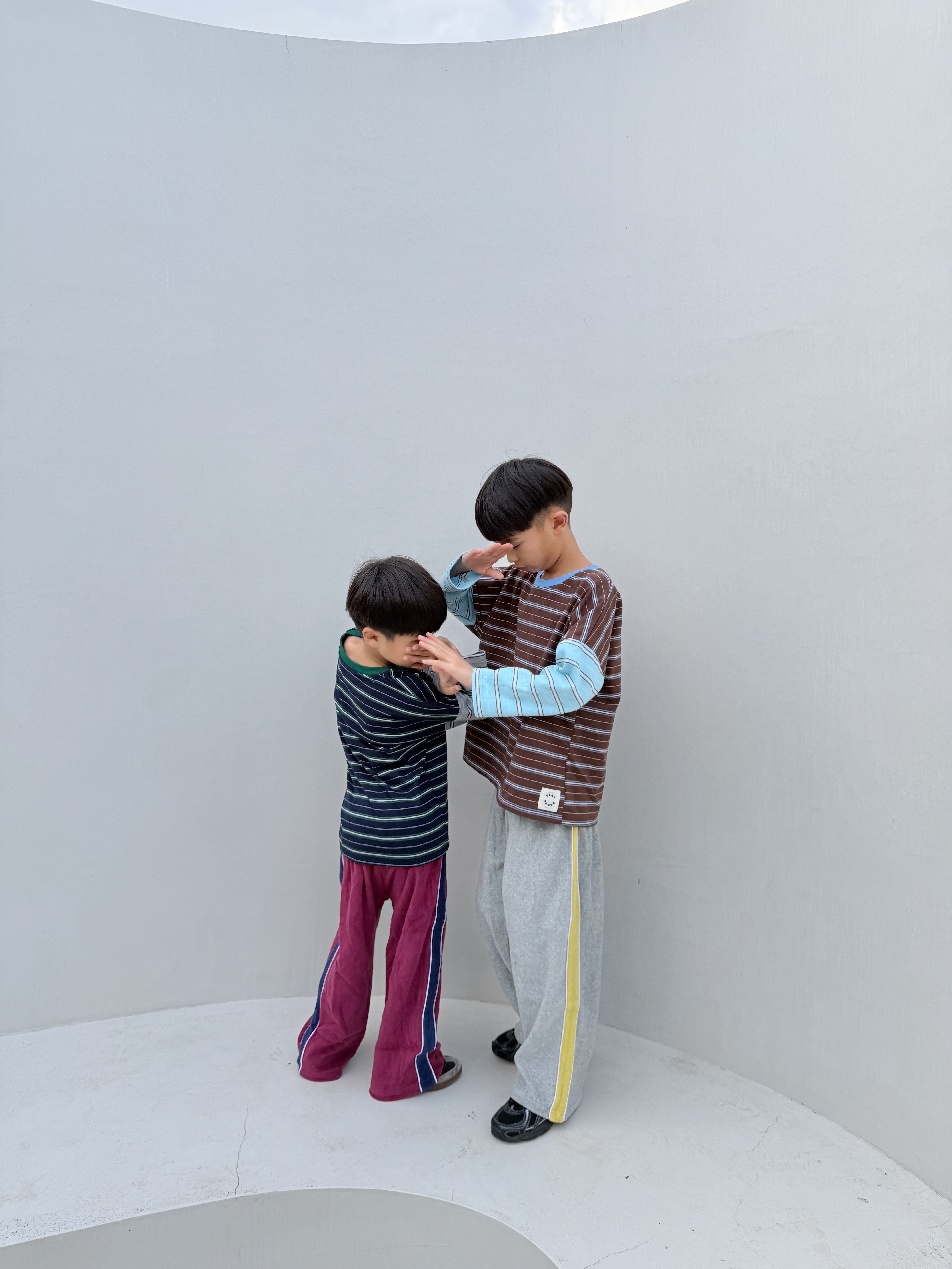 Tiny Trove - Rowan Stripe Cotton Long Sleeve Tee Cocoa/Blue