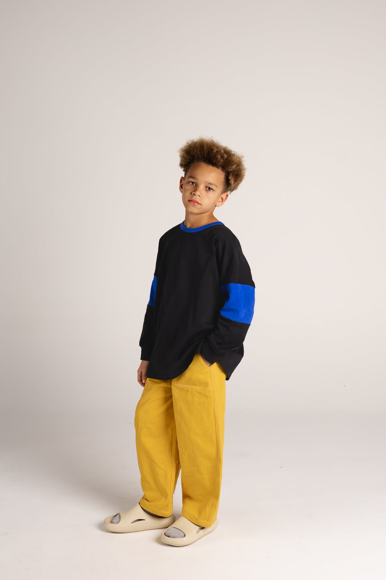 Bbobbie - Two Tone Long Sleeve Tee Black/Blue