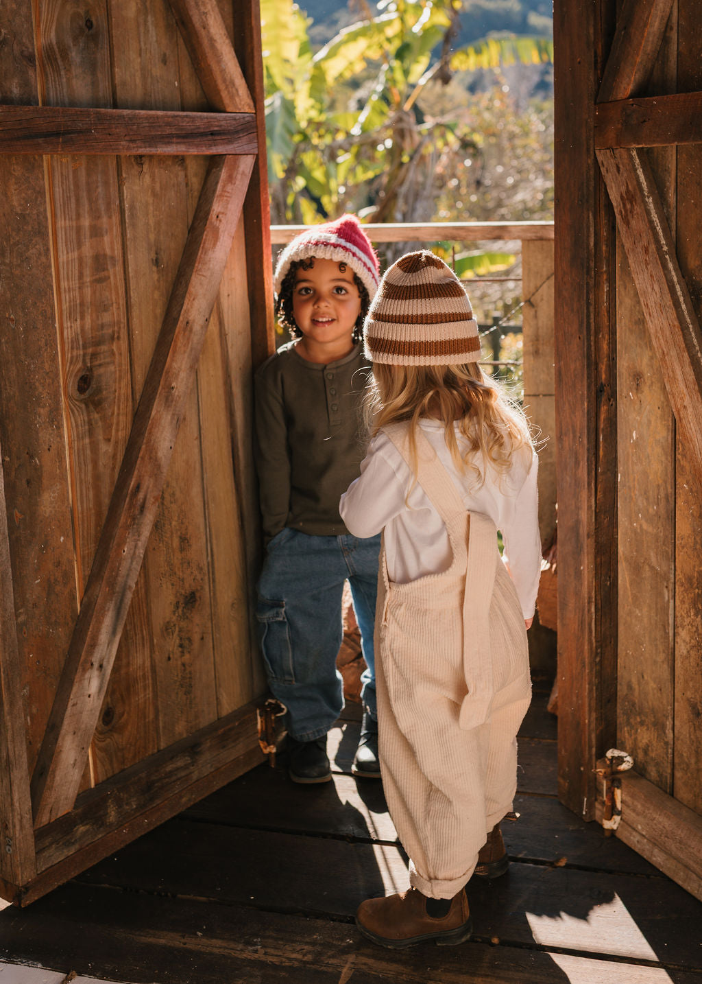 Acorn Kids - Tokyo Merino Beanie Caramel Stripe