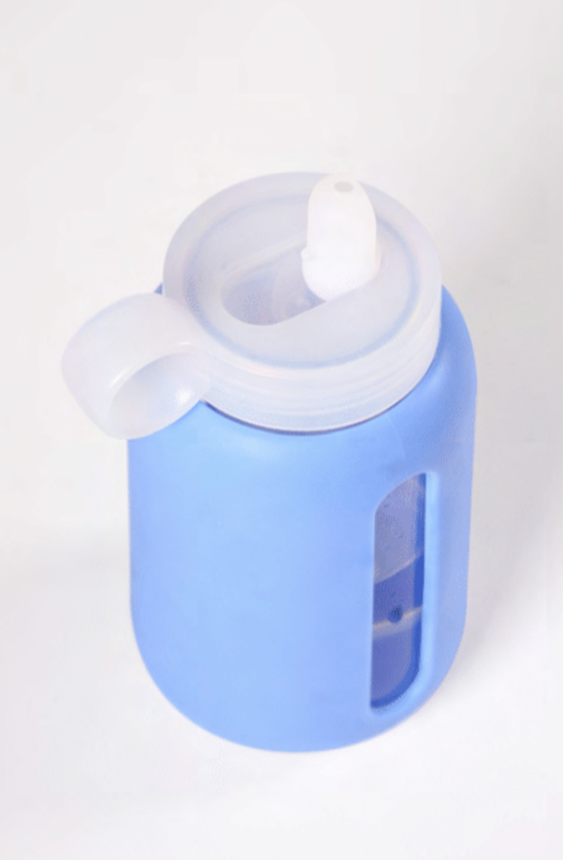 Bink flip cap bottle in blue with a white cap.