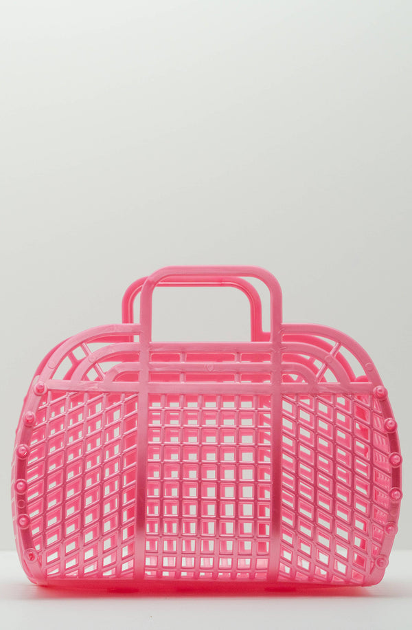 Medium Retro Jelly Basket Pearl Pink