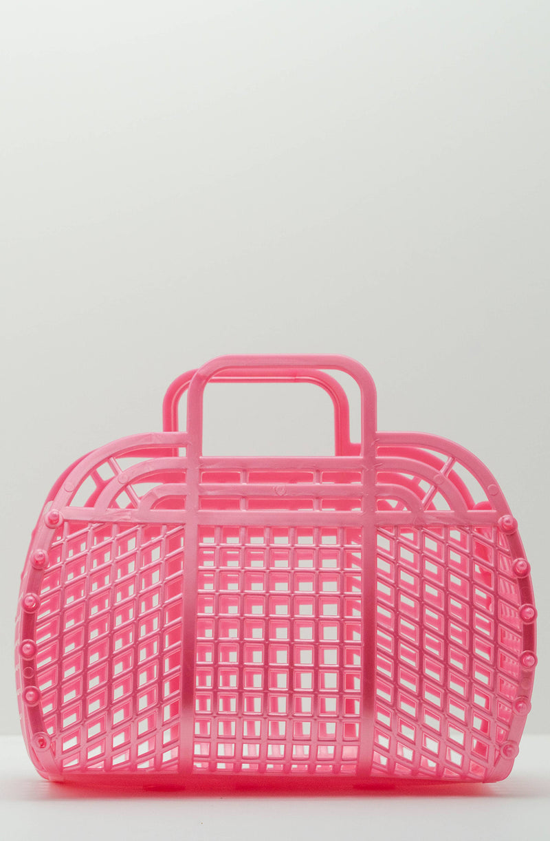 Medium Retro Jelly Basket Pearl Pink