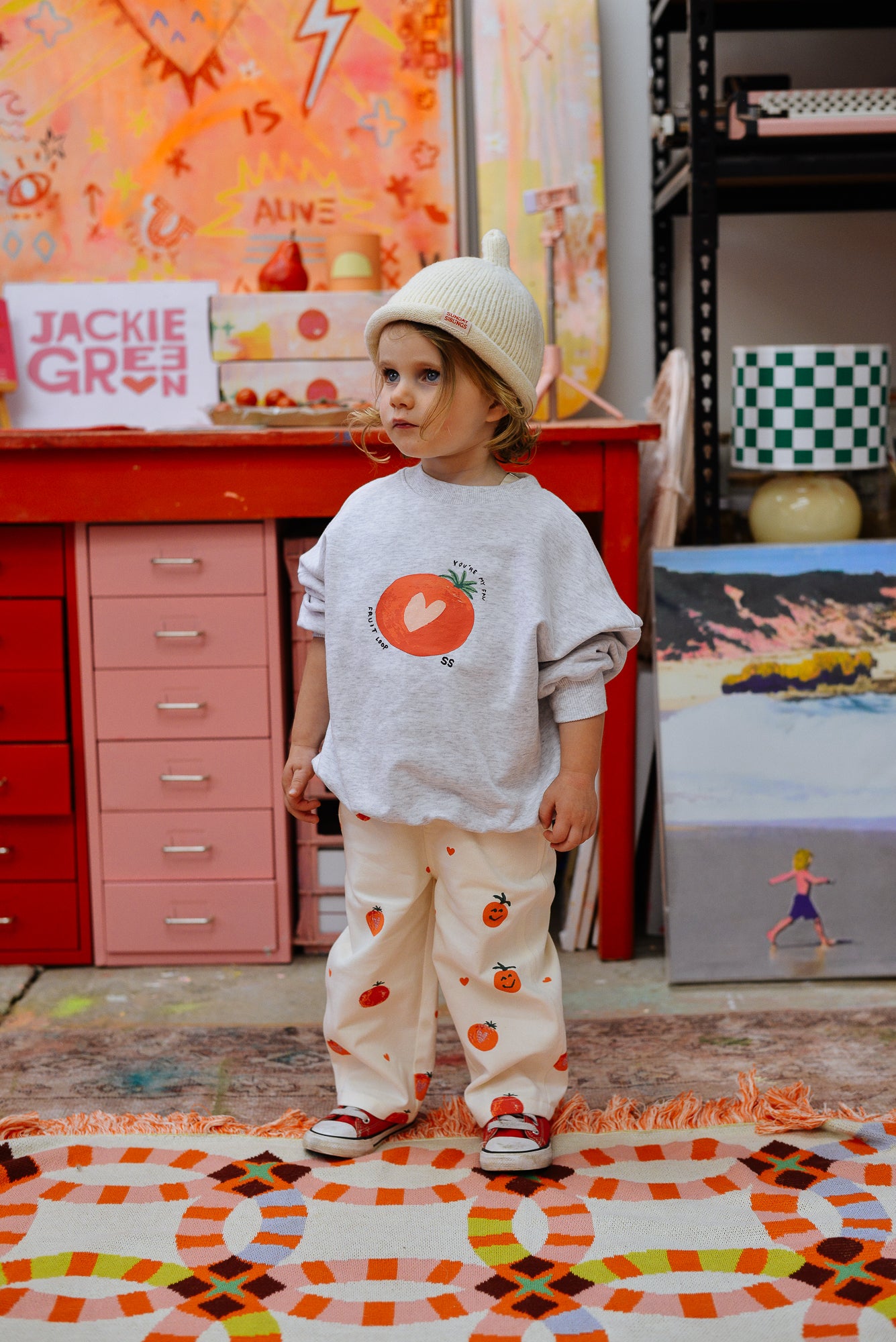 PRE-ORDER Sunday Siblings - Fruit Loop Sweater Grey Marle