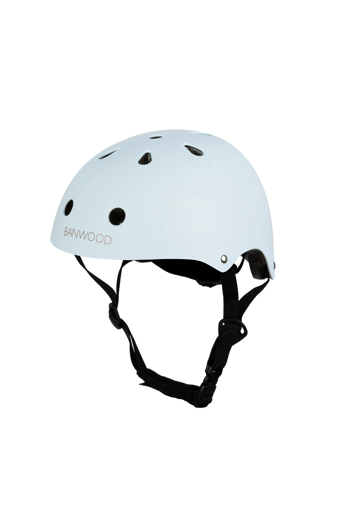 A banwood classic helmet in sky blue on a white background.