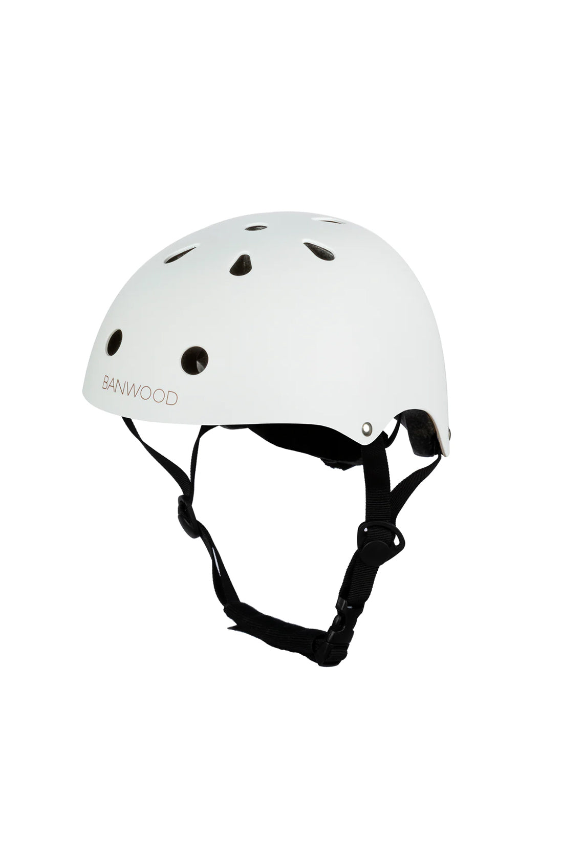 A banwood classic helmet in white on a white background.