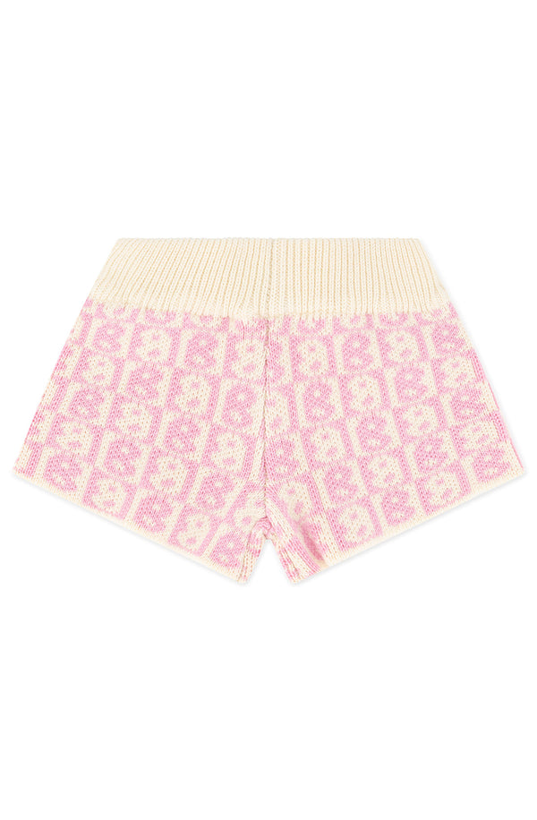 Jacquard knit shorties in pink print