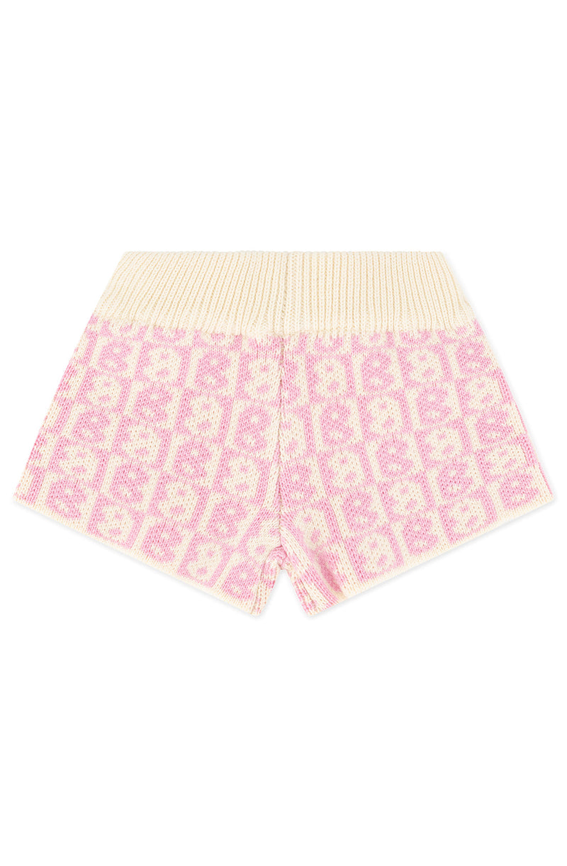 Jacquard knit shorties in pink print