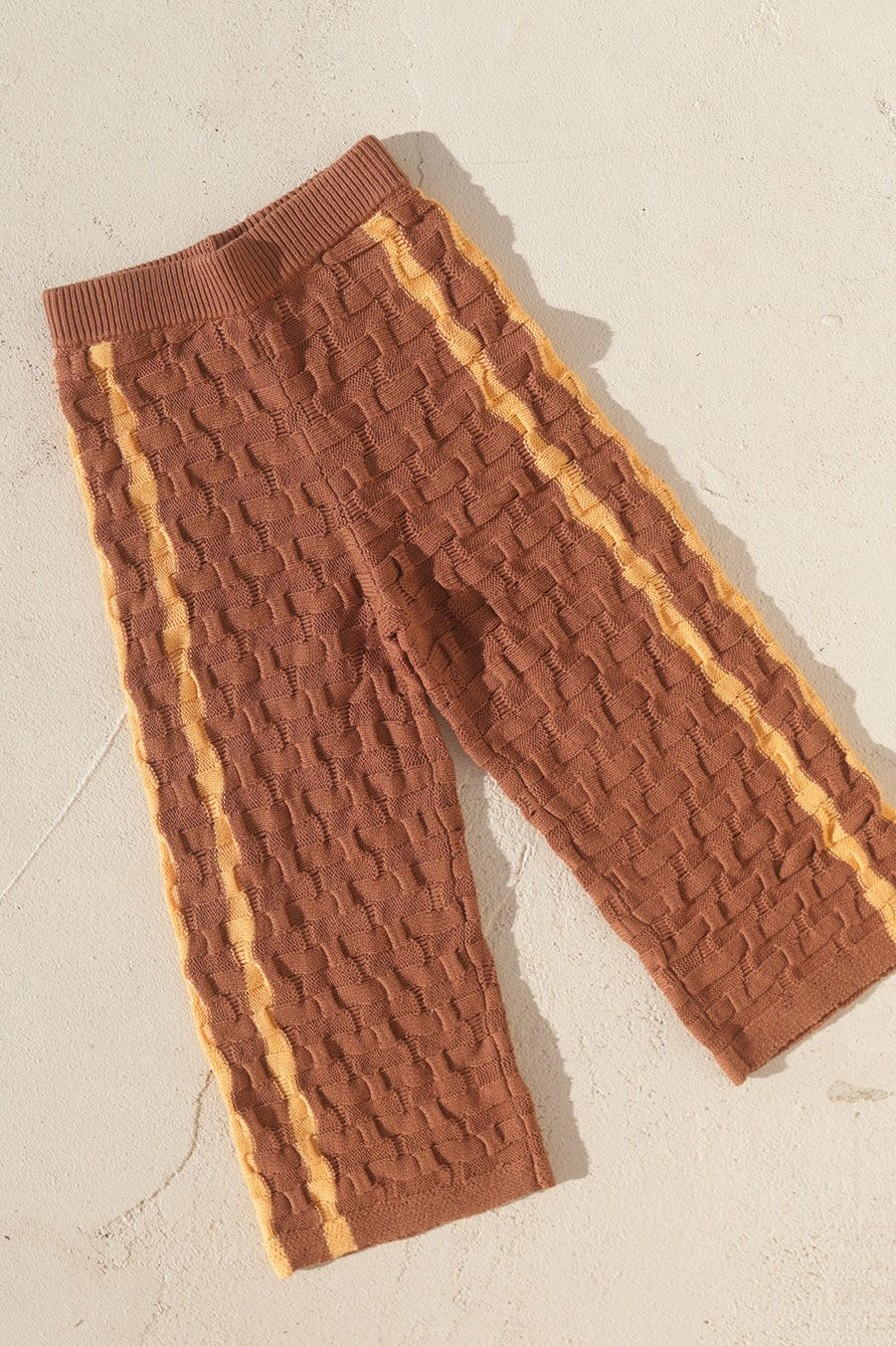 Twin Stripe Knit Pant Brown/Orange