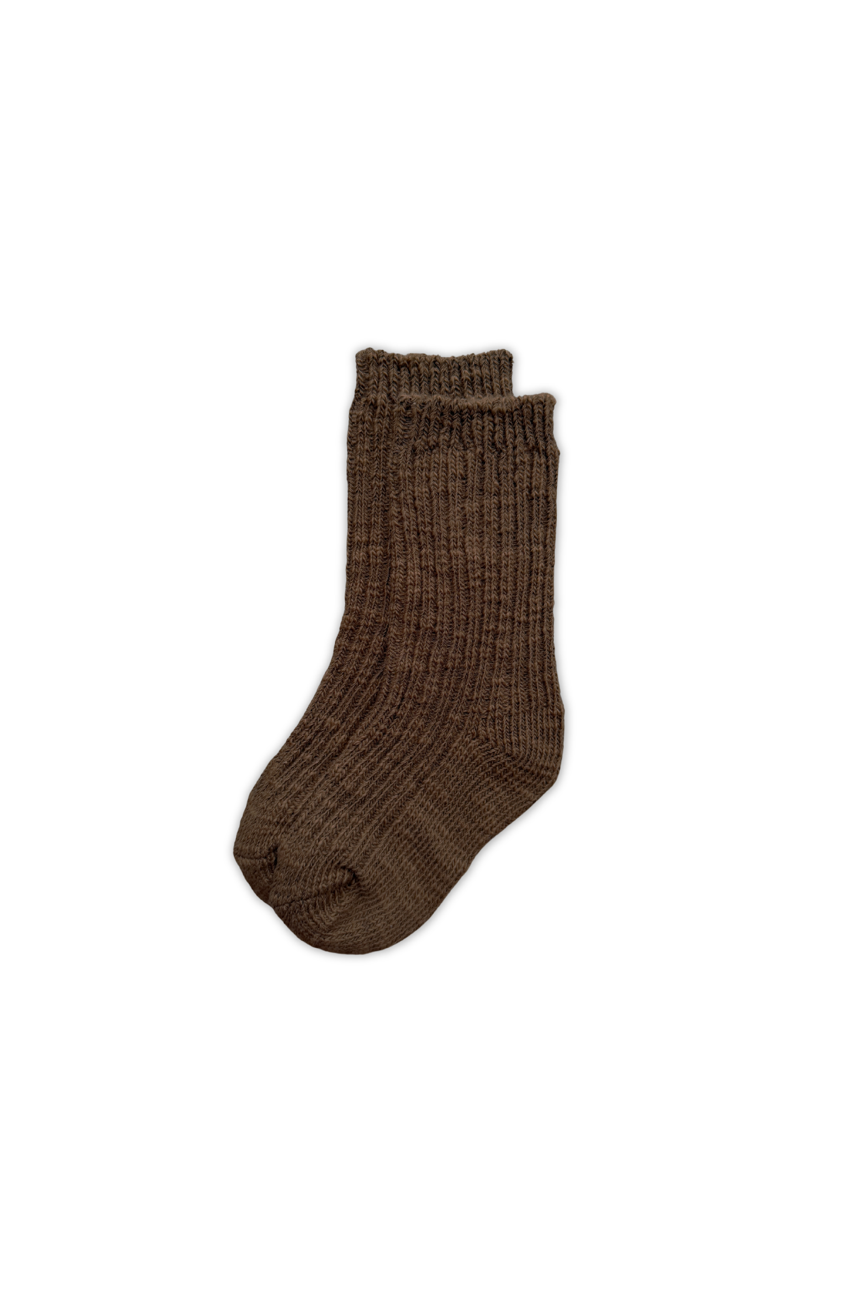 Grown - Cotton Slub Chunky Rib Socks Espresso