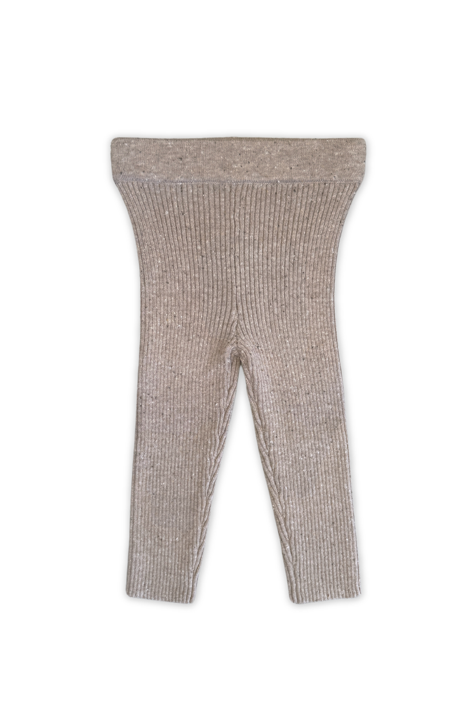 Grown - Organic Speckle Essential Knit Leggings Oatmilk