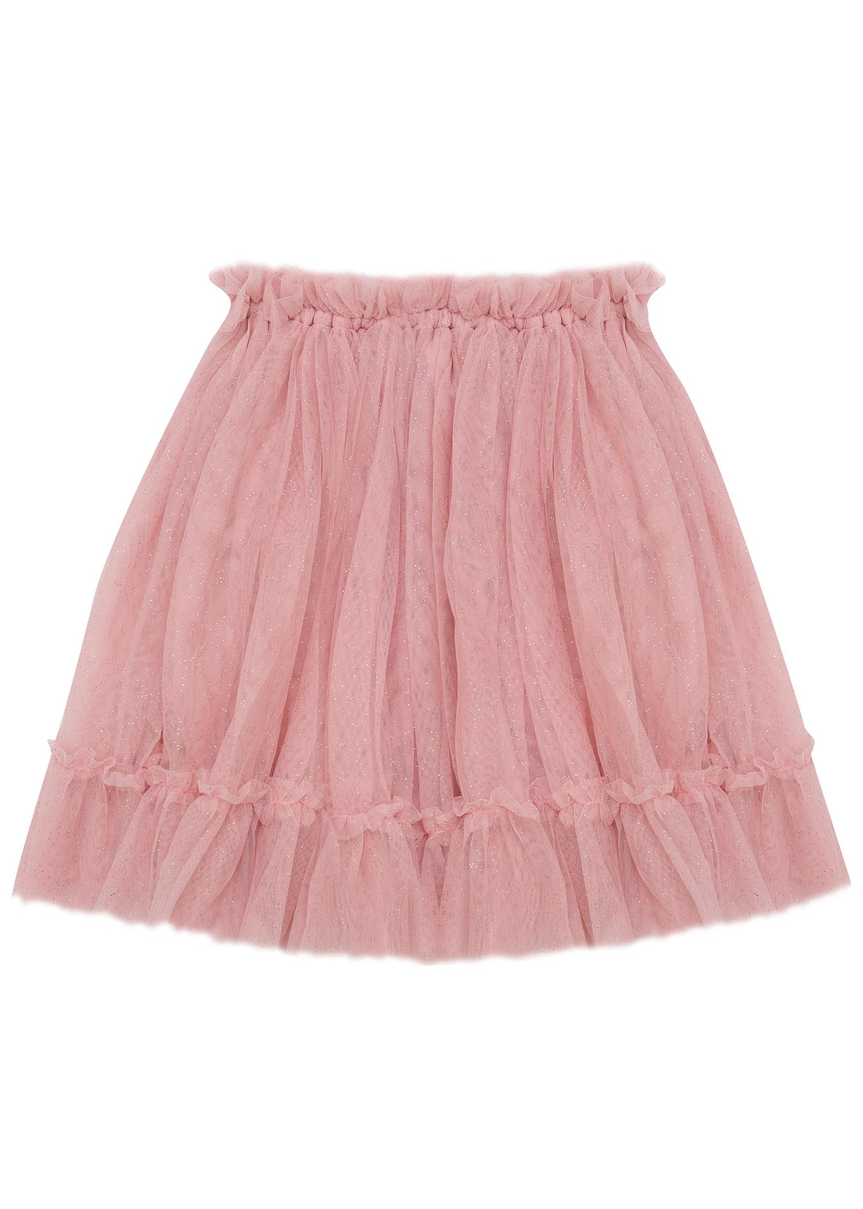 A Carrie tutu in pink lady apple colour on a white background.