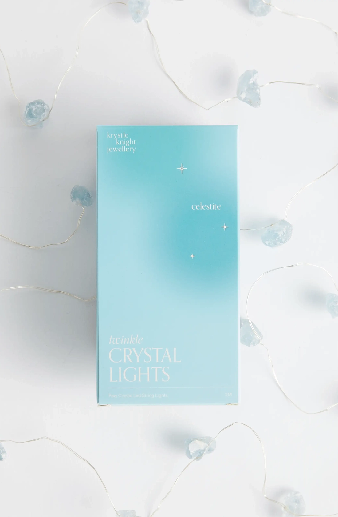 Box of KRYSTLE KNIGHT JEWELLERY  Twinkle Crystal Lights Celestite