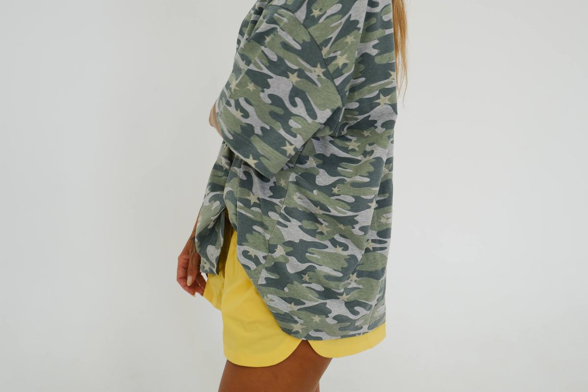 PRE-ORDER By Billie - Womens Oversized Tee Camo Star