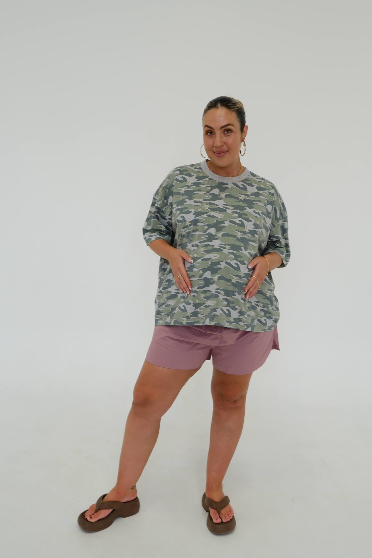 PRE-ORDER By Billie - Womens Oversized Tee Camo Star