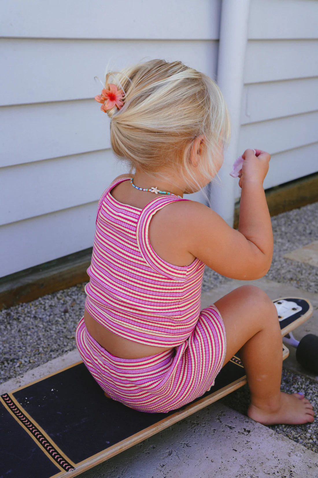 Loaila - Cleo Rib Set Raspberry Stripe