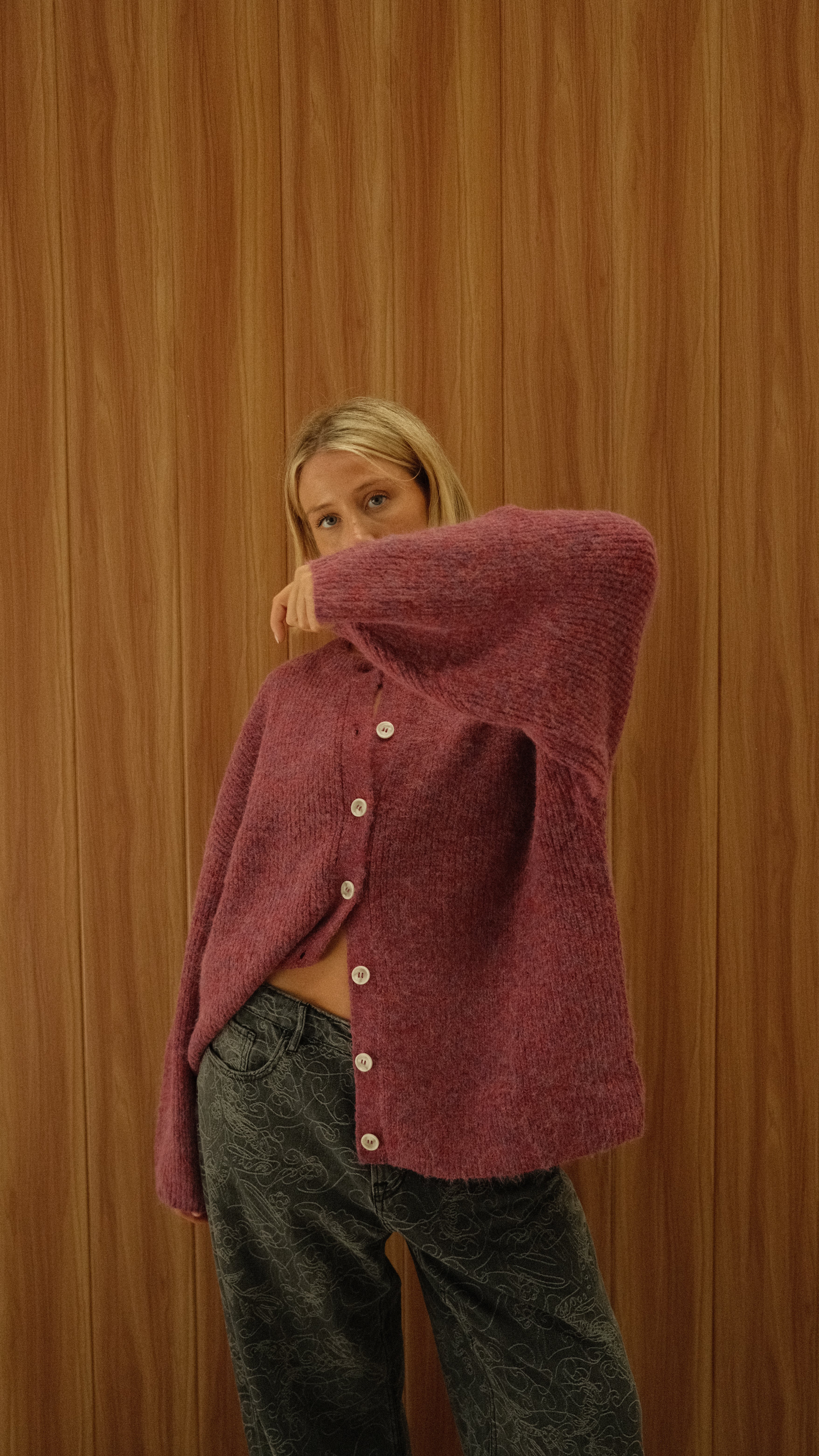 By Billie - Sienna Knit Cardigan Grape