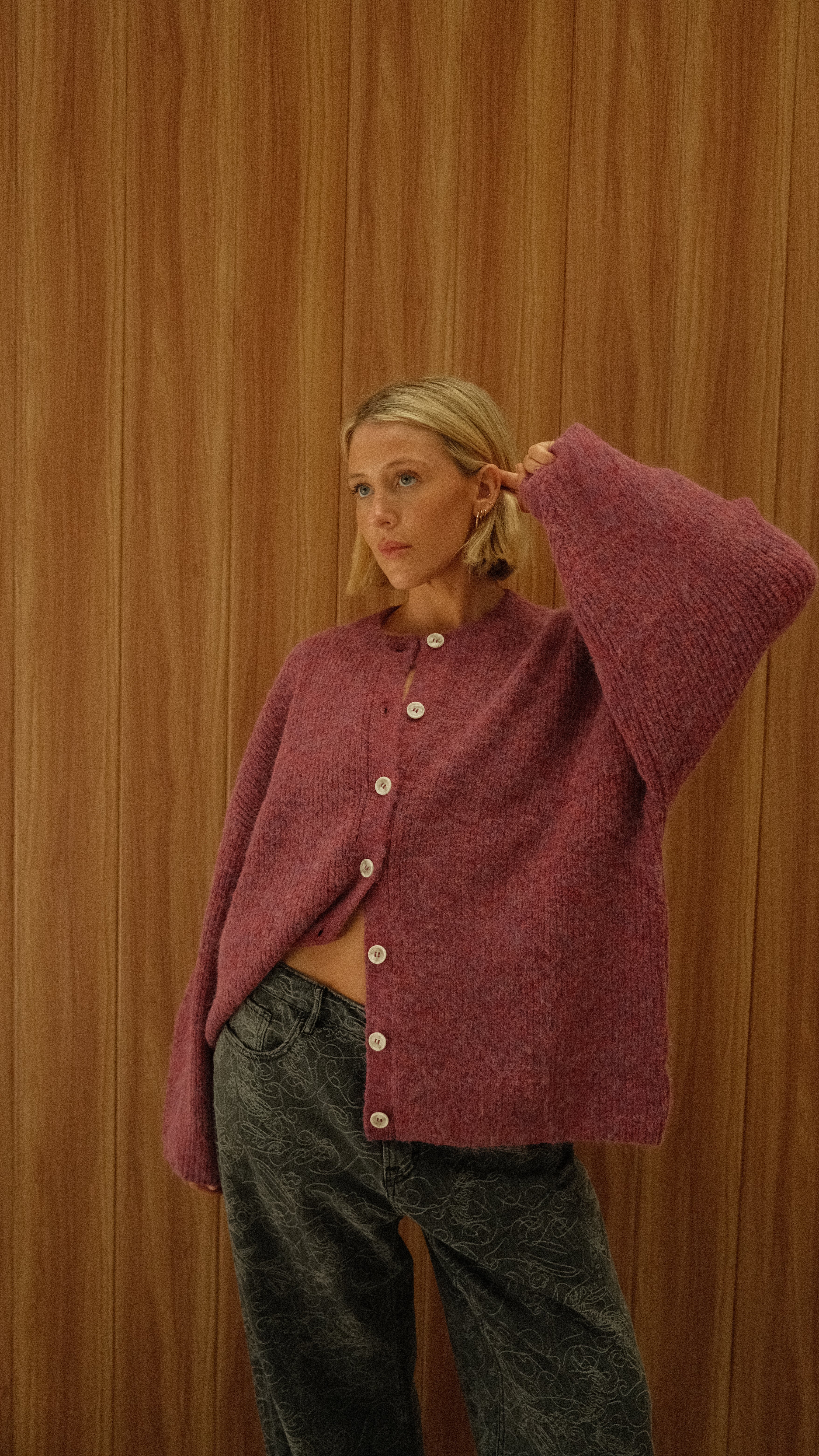 By Billie - Sienna Knit Cardigan Grape