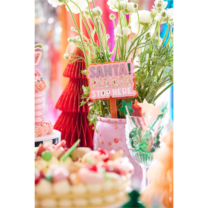 Hello Kit Co - Santa! Please Stop Here Pink Luxe Stake