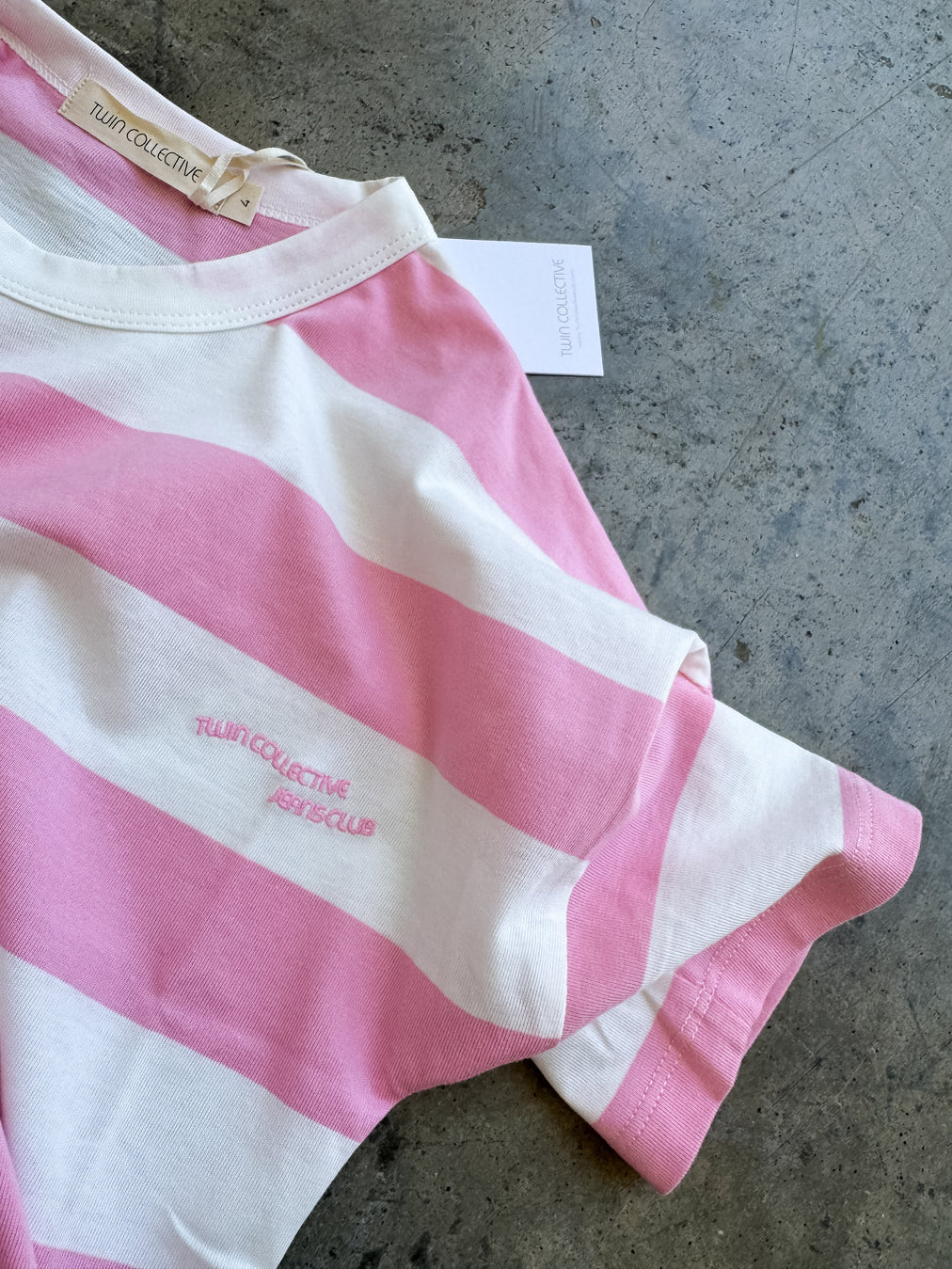 Twin Collective ~ Stripe Tee Candy Pink