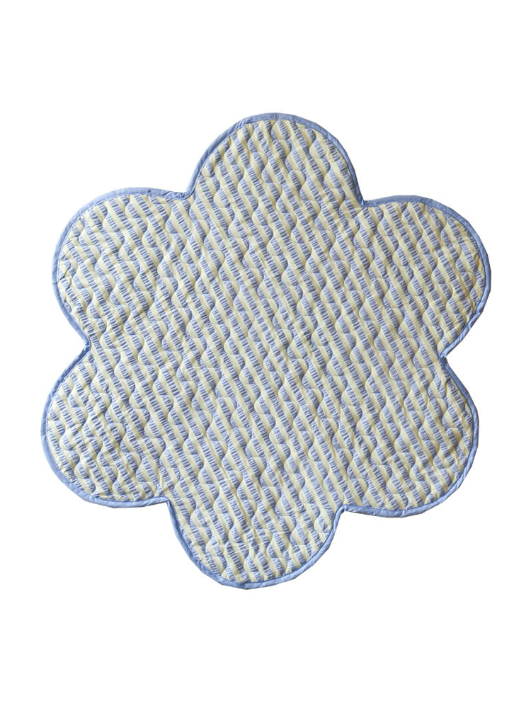 Mosey Me Butter Blue Seersucker Playmat flatlay