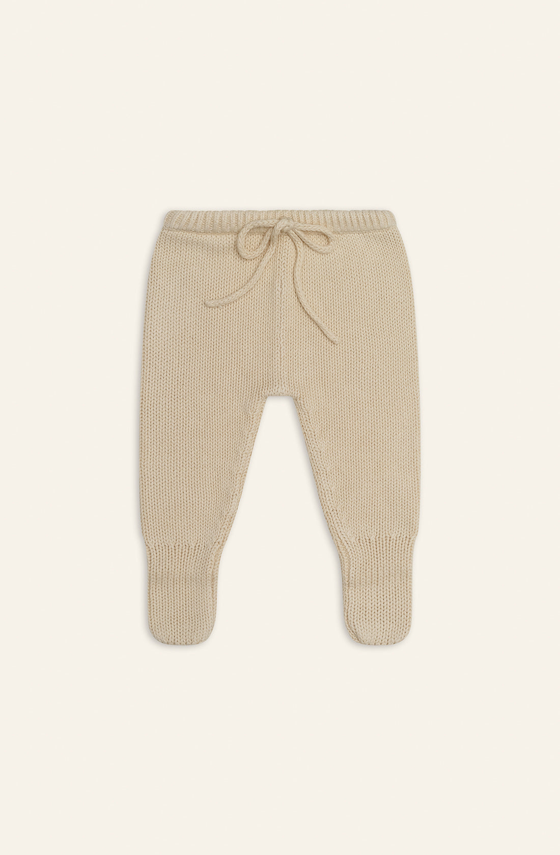 The poet knit pants in biscuit.