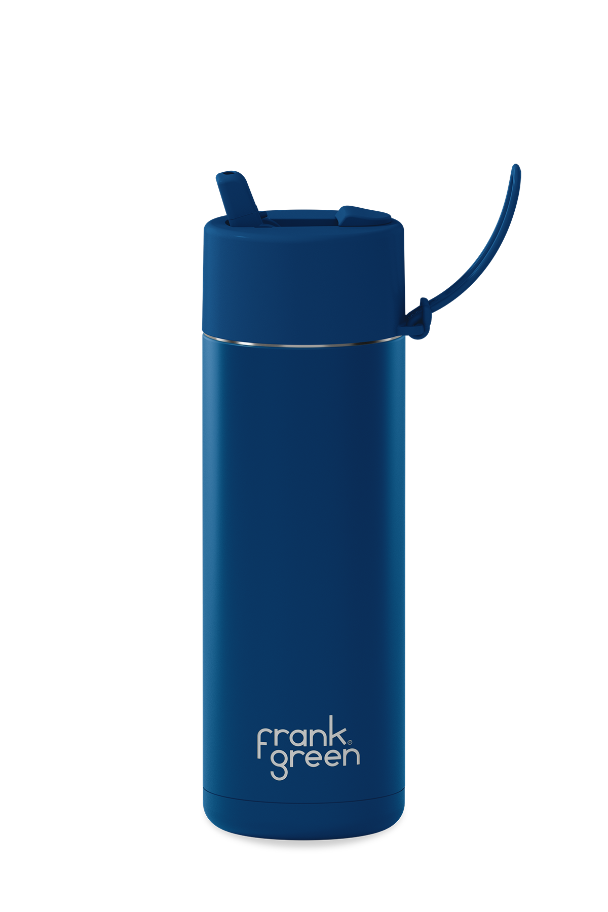 Frank Green - Ceramic Reusable Bottle 595ml 20oz Flip Straw Lid Deep Ocean