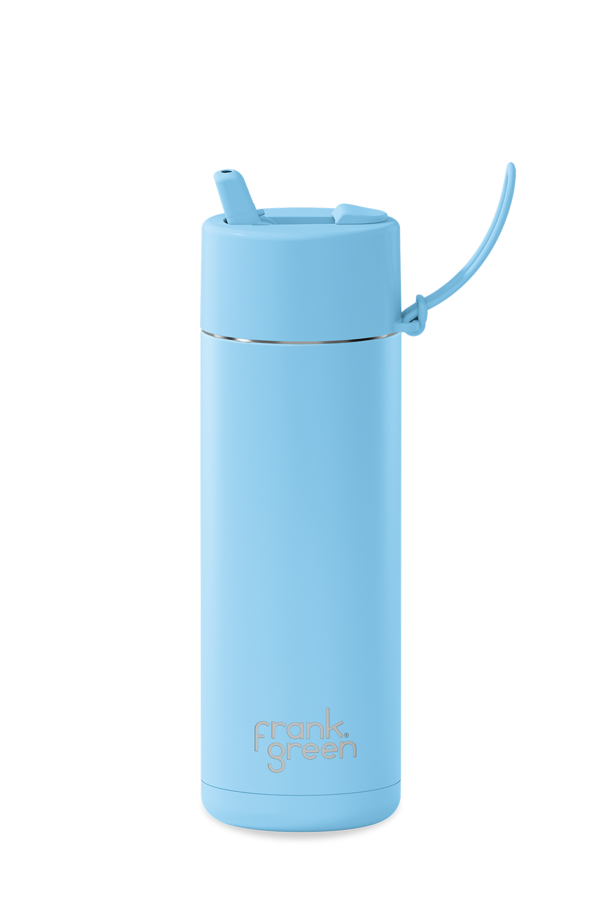 Frank Green - Ceramic Reusable Bottle 595ml 20oz Flip Straw Lid Sky Blue