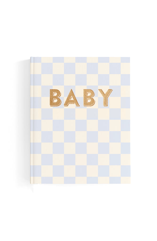 Baby Book Blue Check