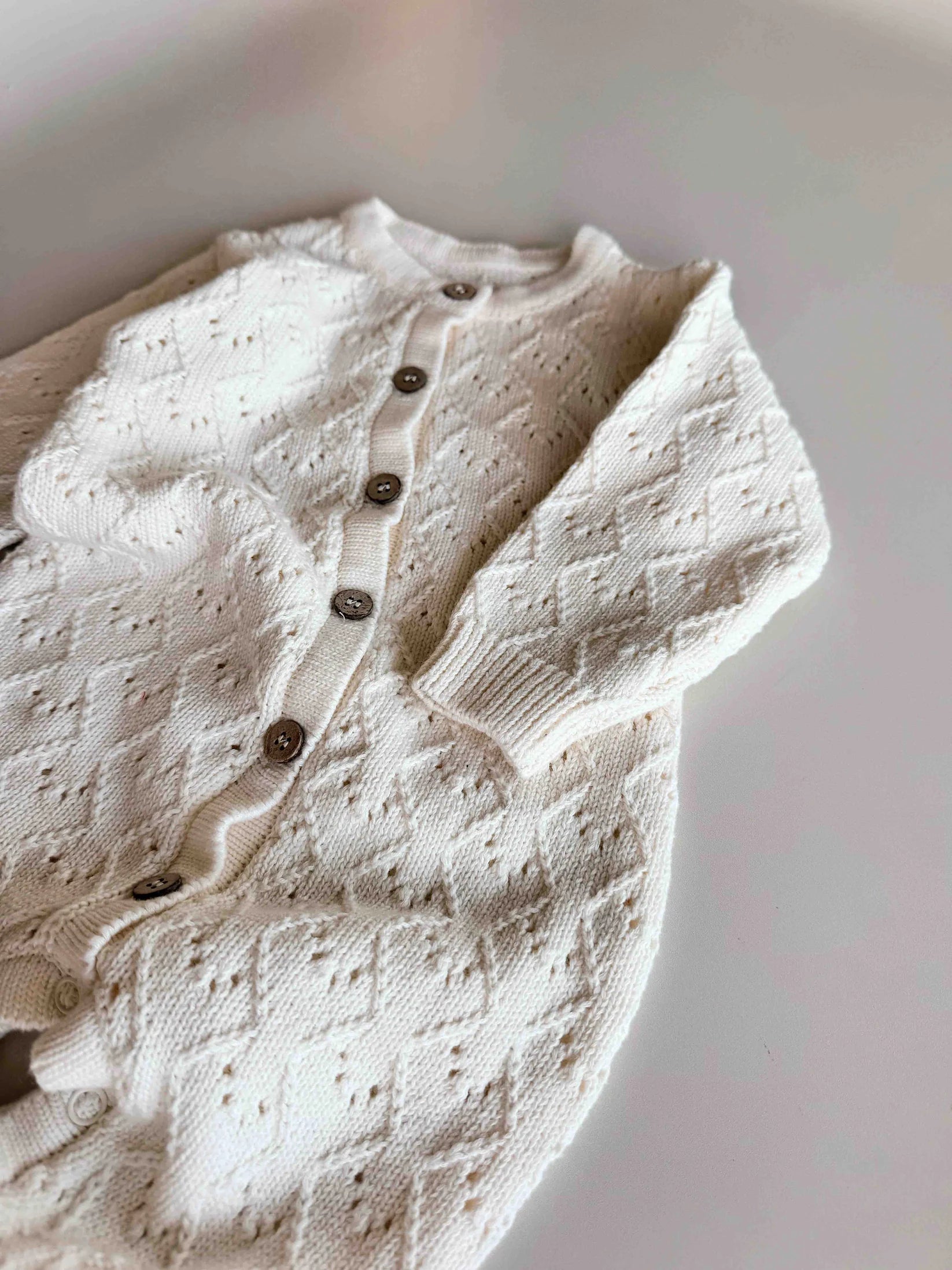 Freckles the Label - Mila Pointelle Full Romper Snow