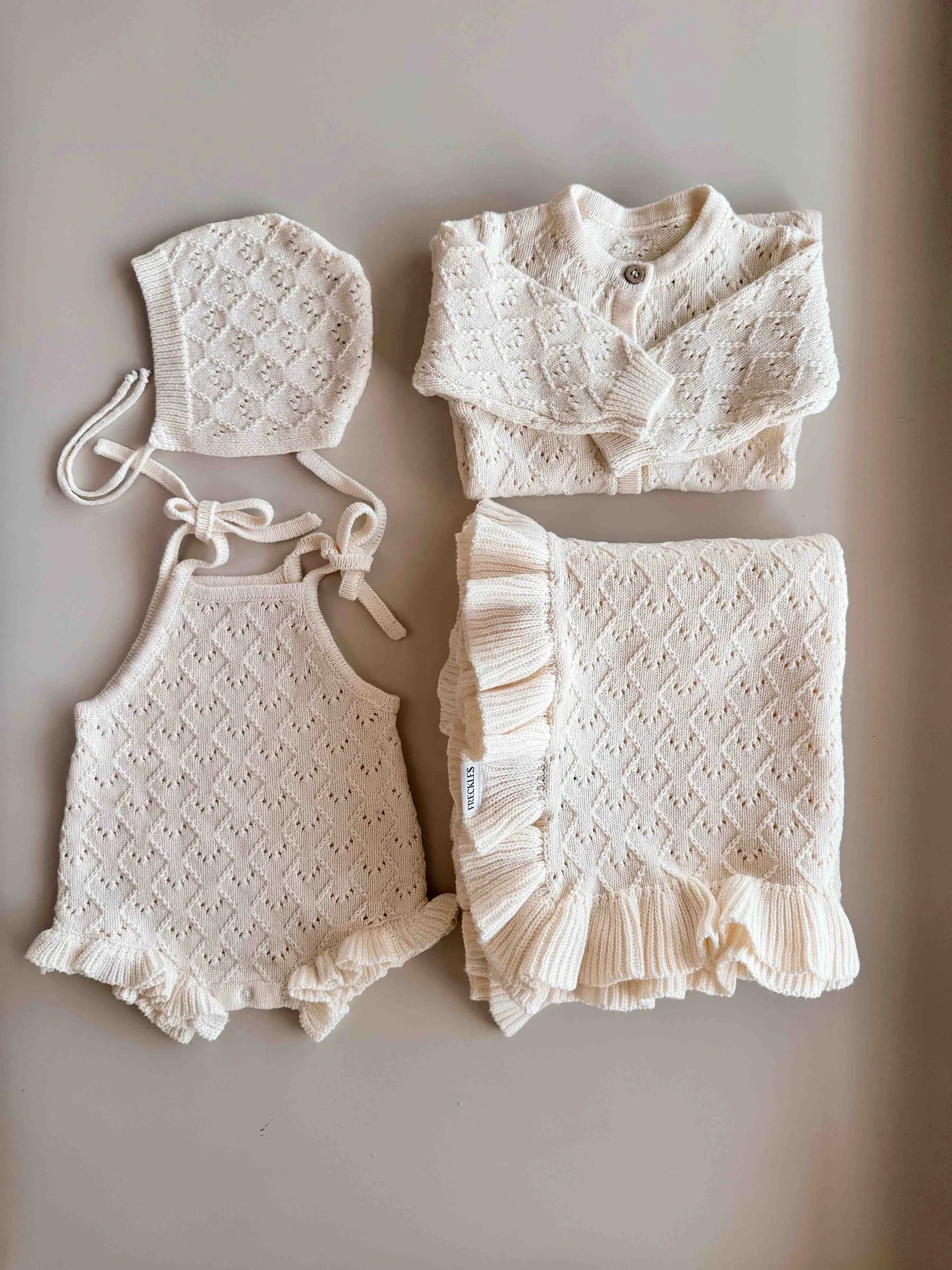 Freckles the Label - Mila Pointelle Full Romper Snow