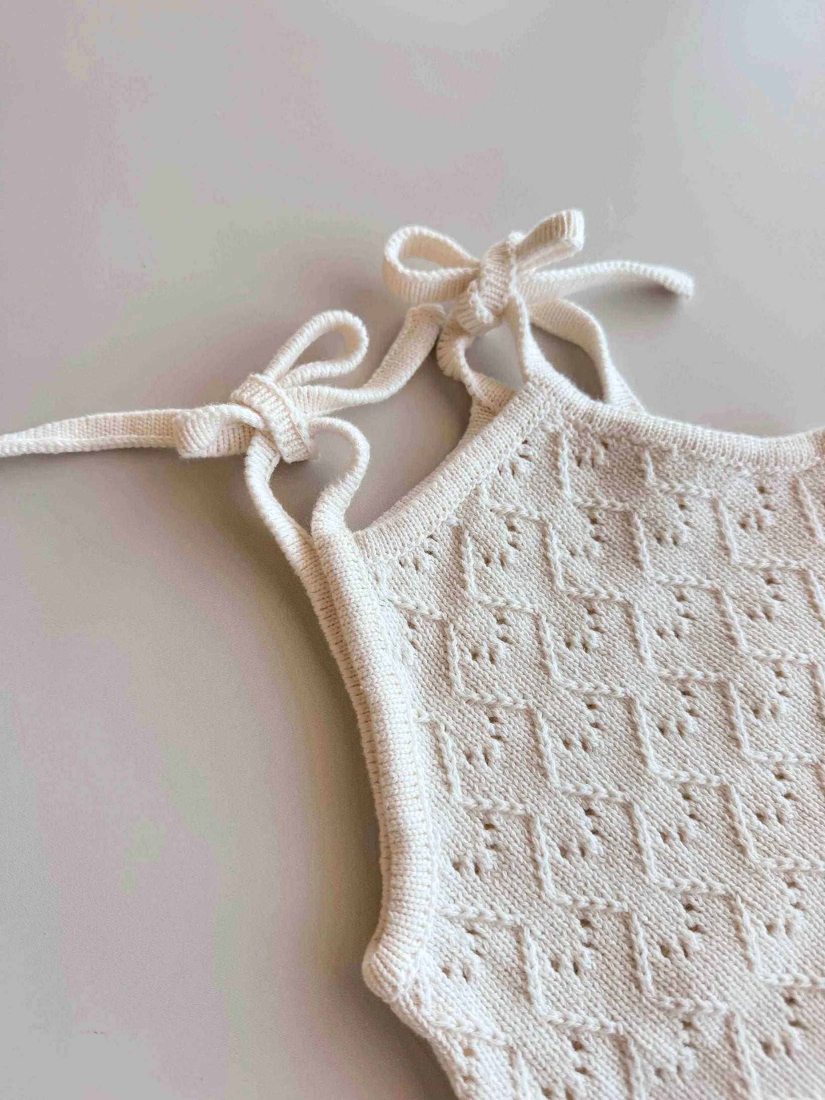 Freckles the Label - Mila Pointelle Tie Romper Snow