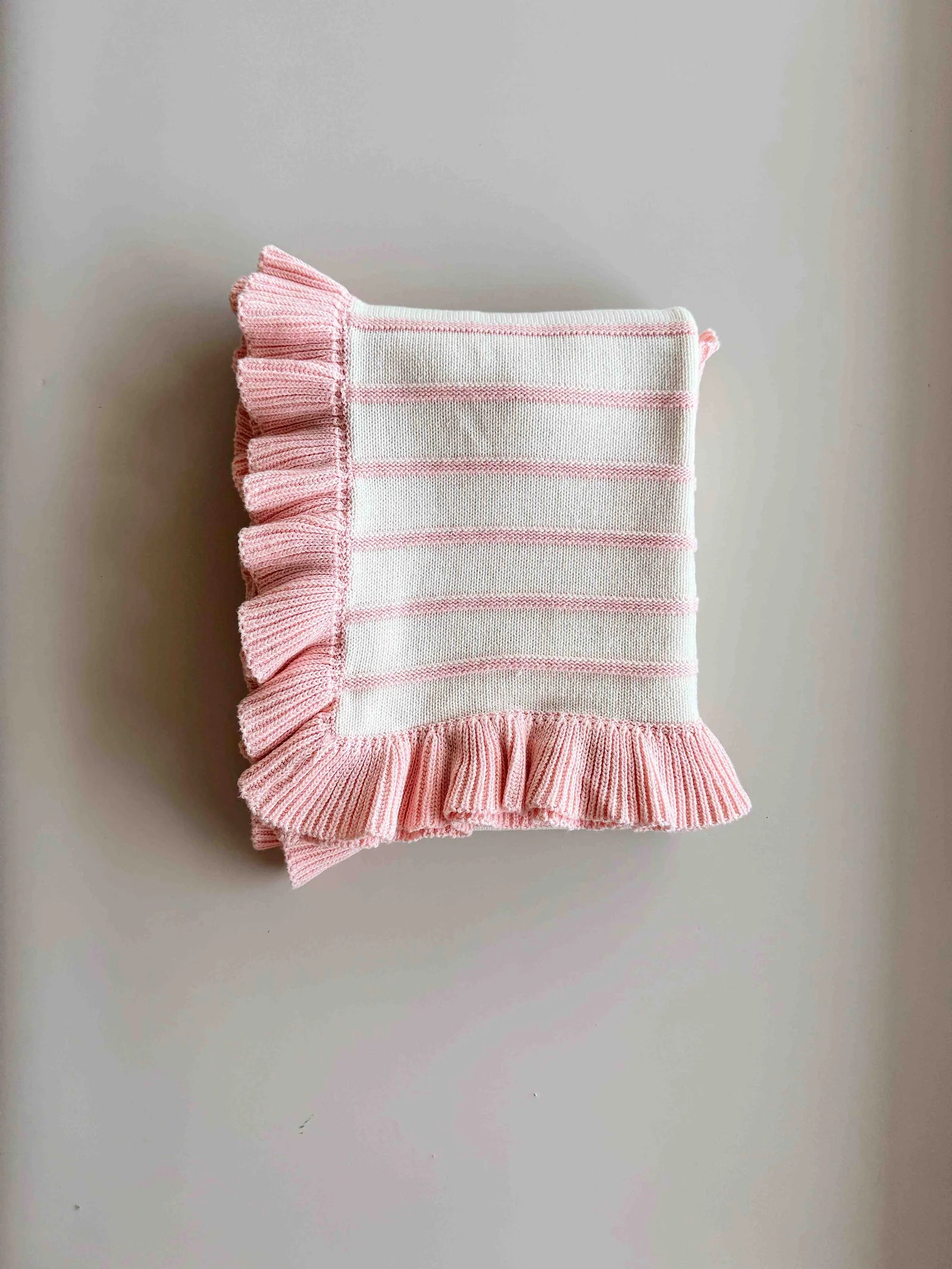 Freckles the Label - Raised Stripe Frill Blanket Sweetpea