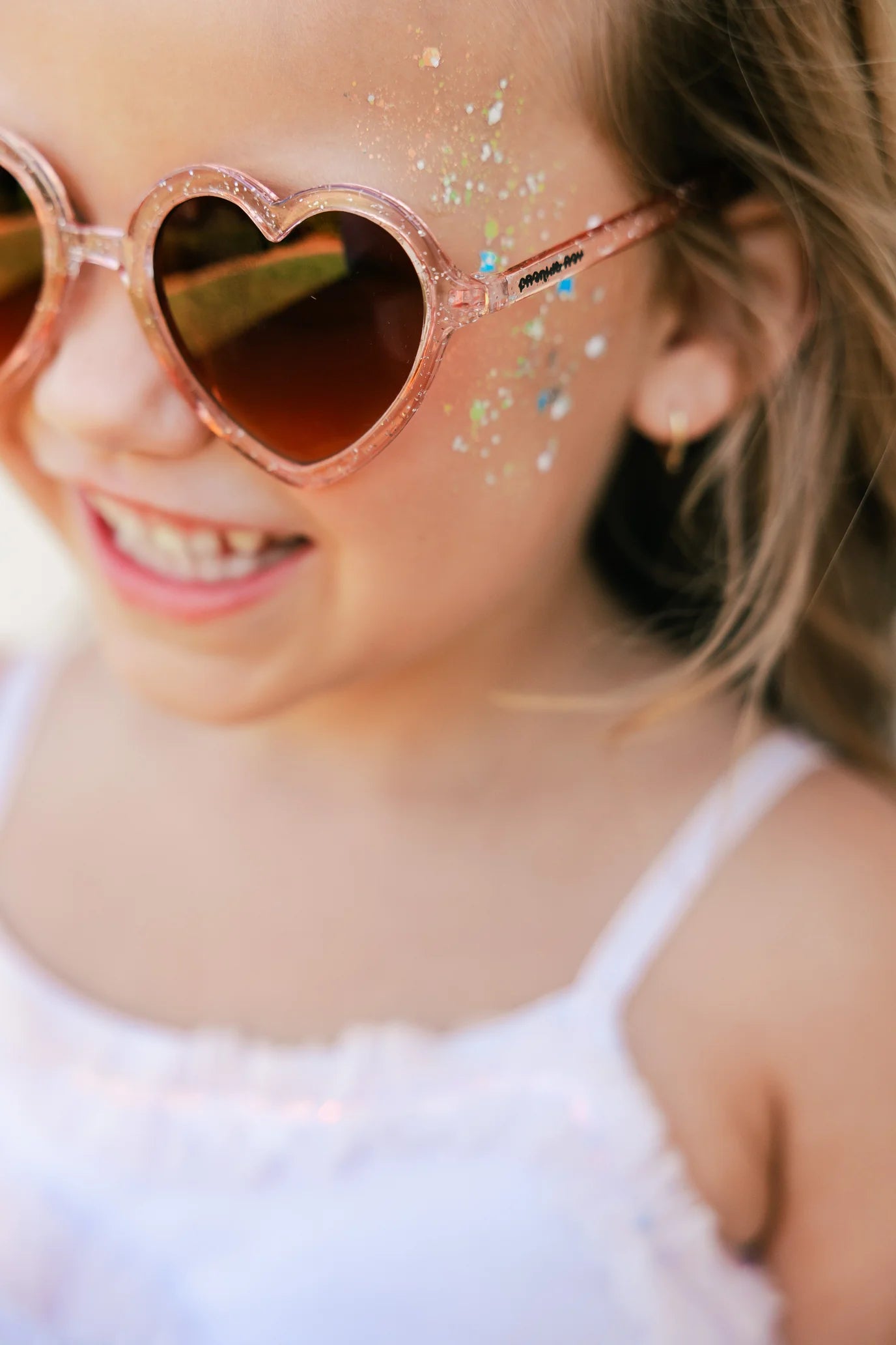 Kids Heart Sunglasses Pink Sparkle