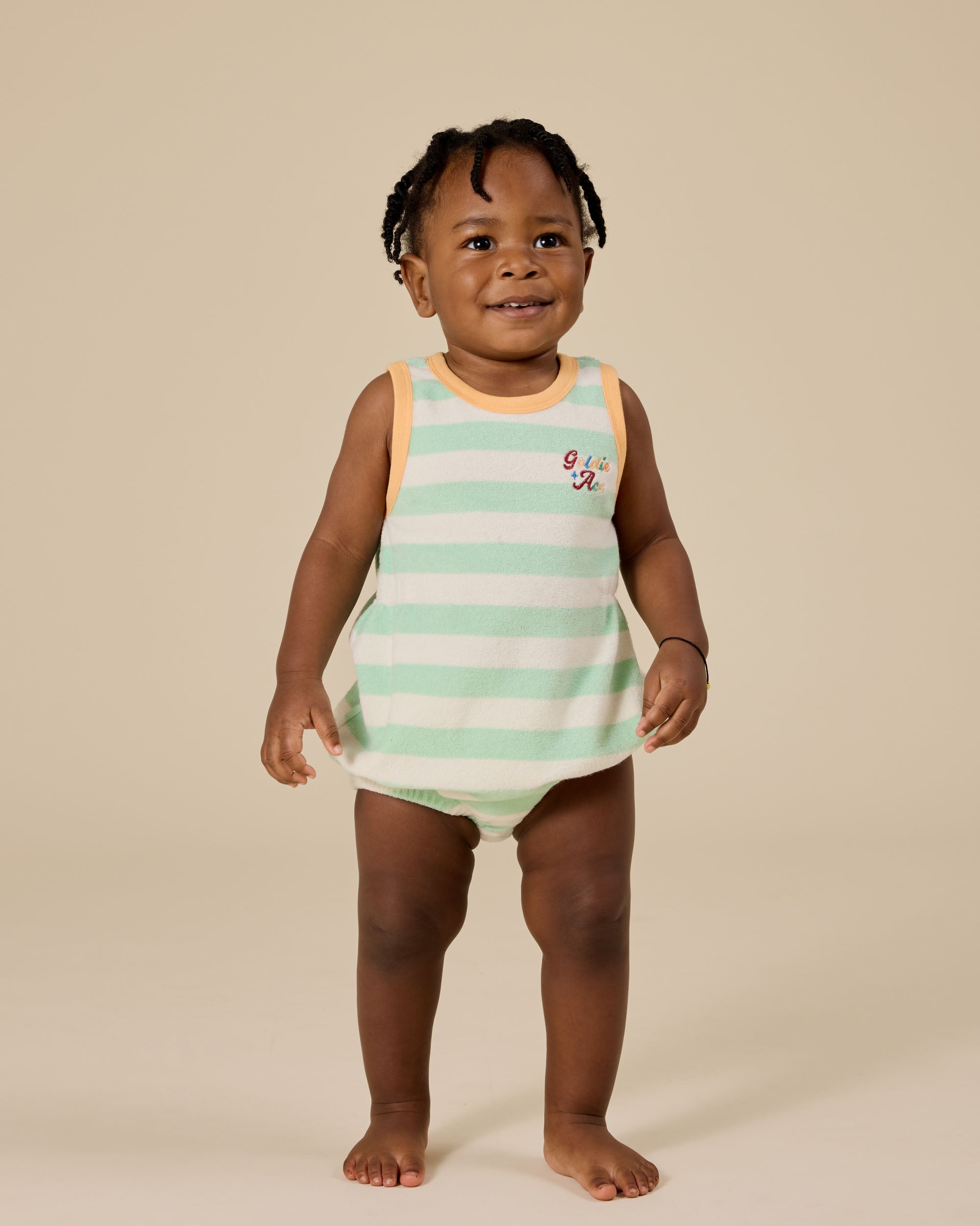 Goldie + Ace - Peas In A Pod Stripe Bubble Romper