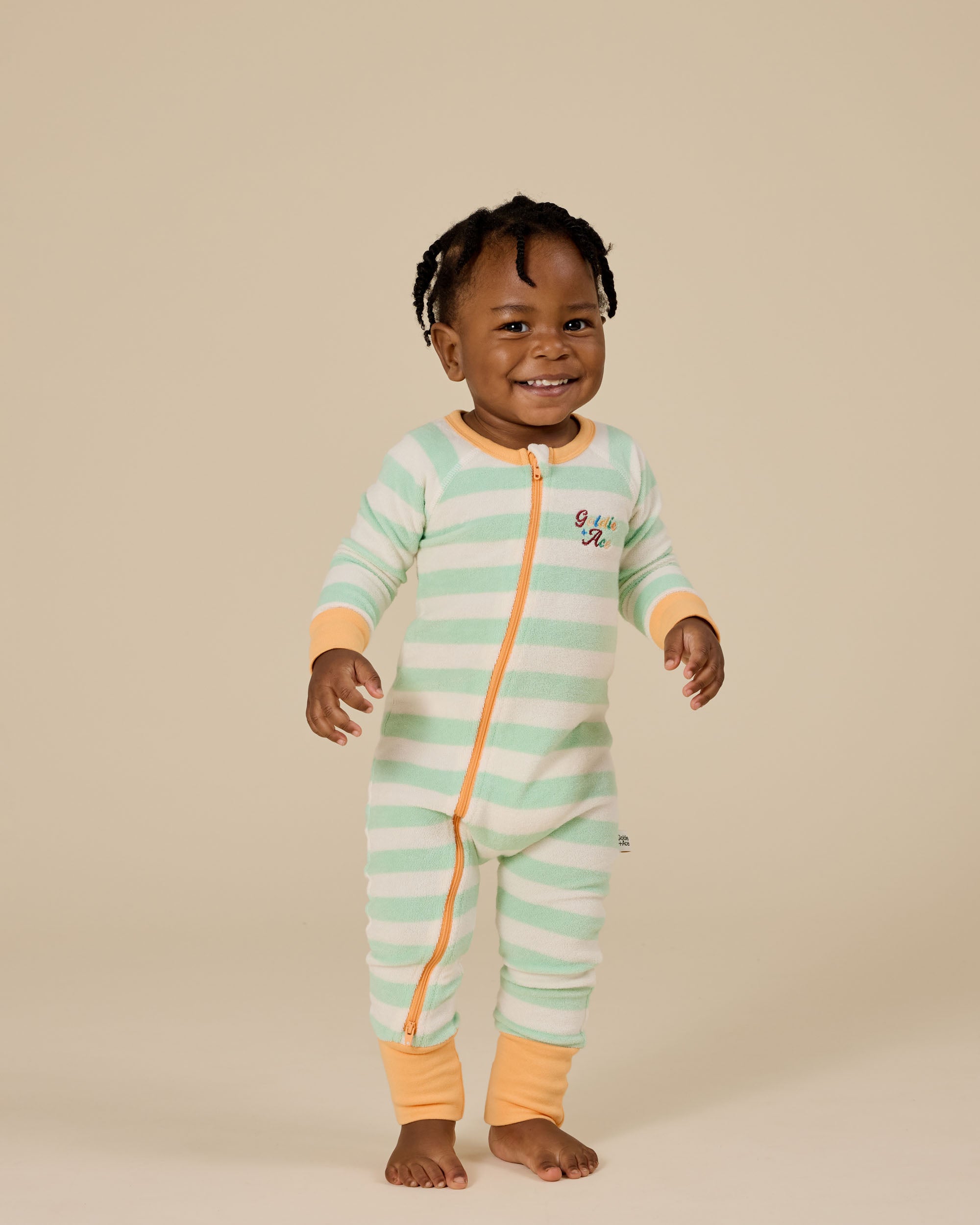Goldie + Ace - Peas In A Pod Stripe Zipsuit